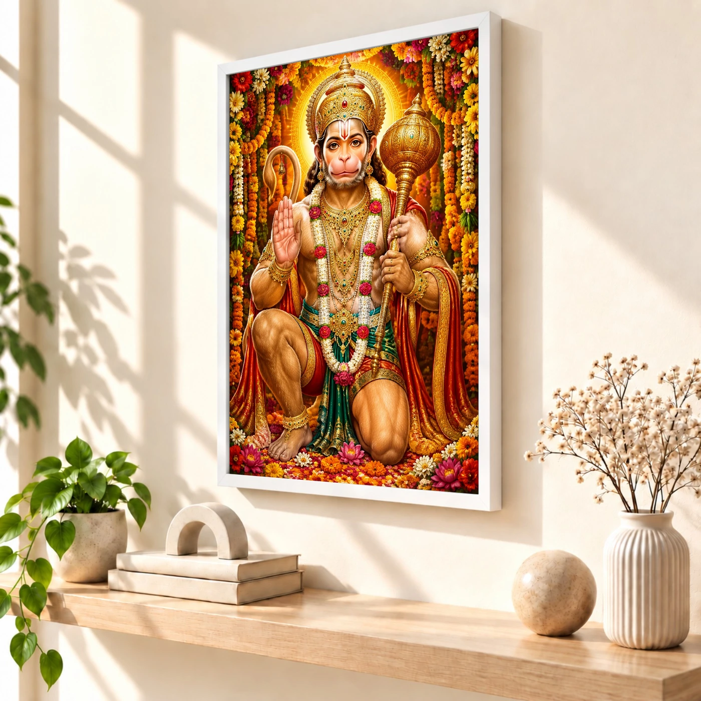 Bajrangbali Grand Festival Flower Decoration Photo Frame, view 7