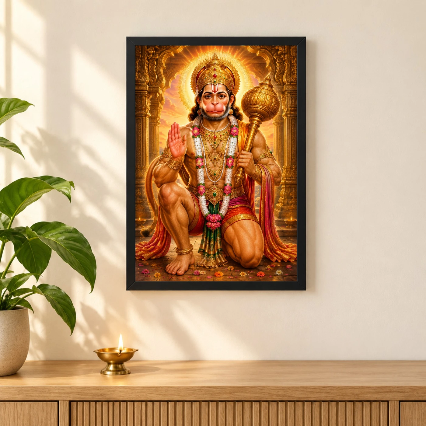 Bajrangbali Heritage Temple Architecture Backdrop Photo Frame, view 3