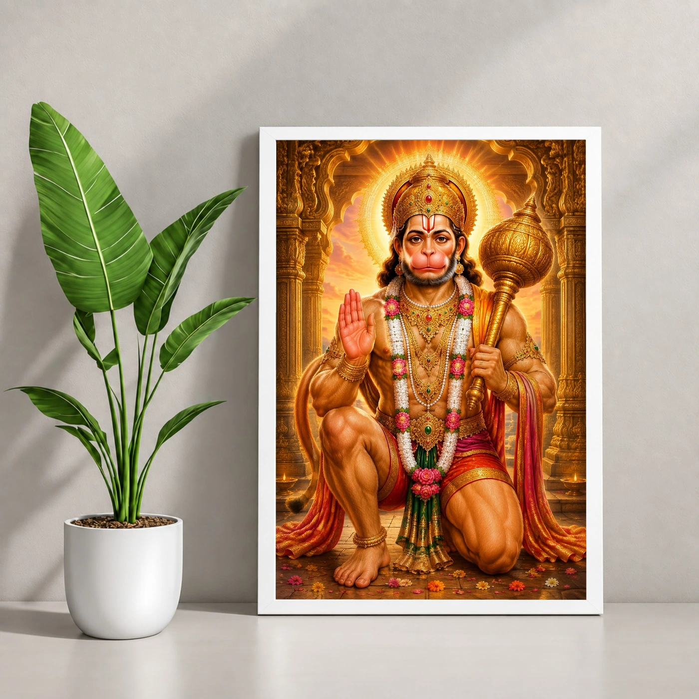 Bajrangbali Heritage Temple Architecture Backdrop Photo Frame, view 4