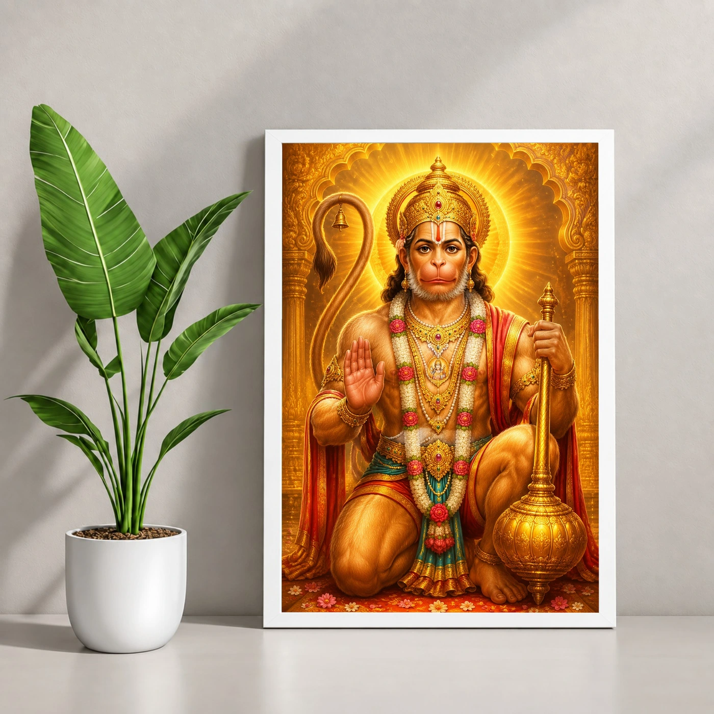 Bajrangbali Ornate Golden Temple Darshan Photo Frame, view 4