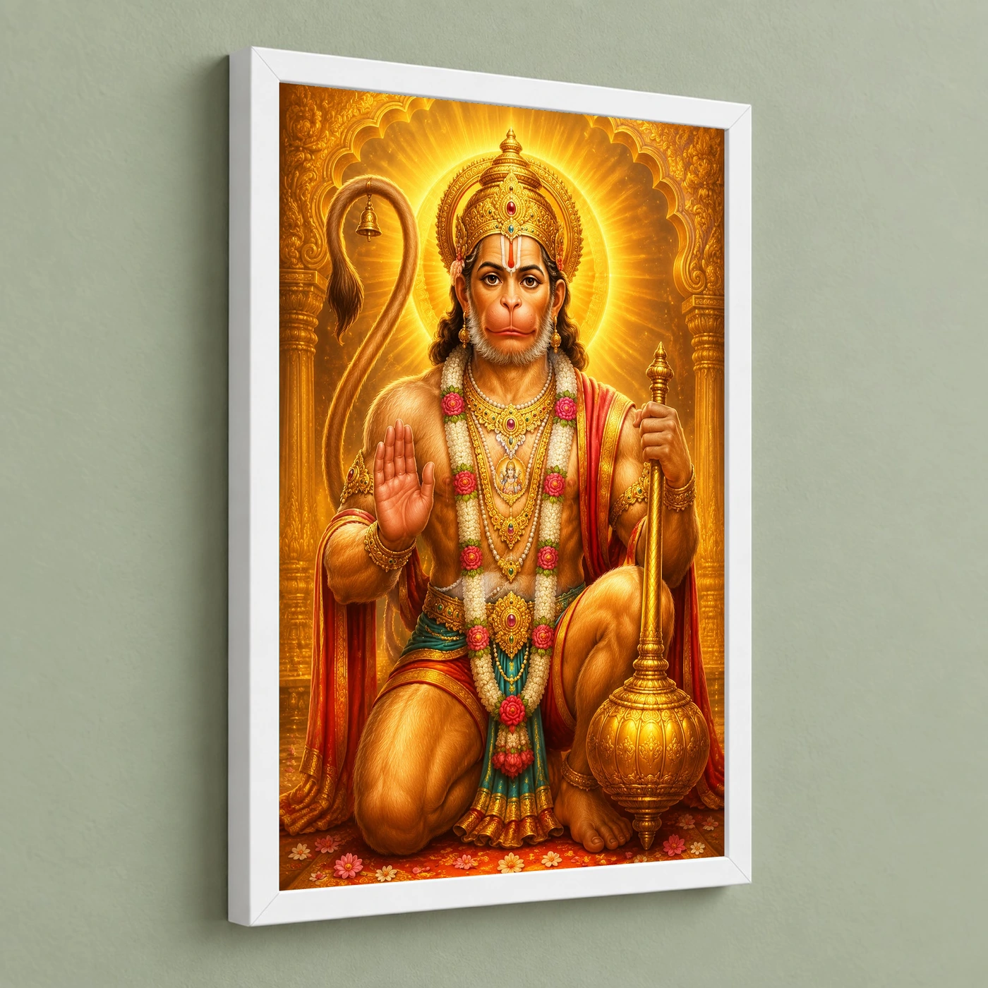 Bajrangbali Ornate Golden Temple Darshan Photo Frame, view 5