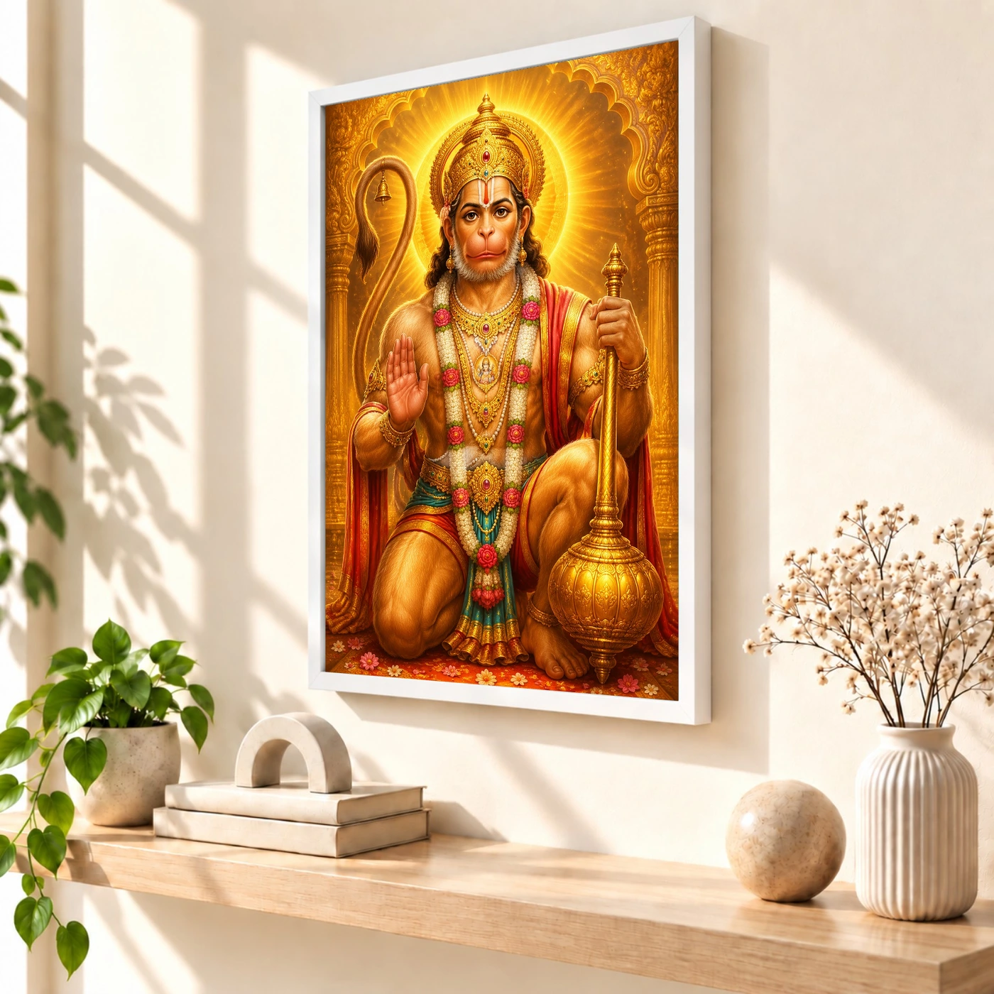 Bajrangbali Ornate Golden Temple Darshan Photo Frame, view 7