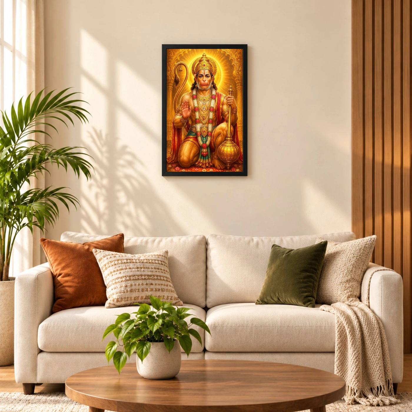 Bajrangbali Ornate Golden Temple Darshan Photo Frame, view 8