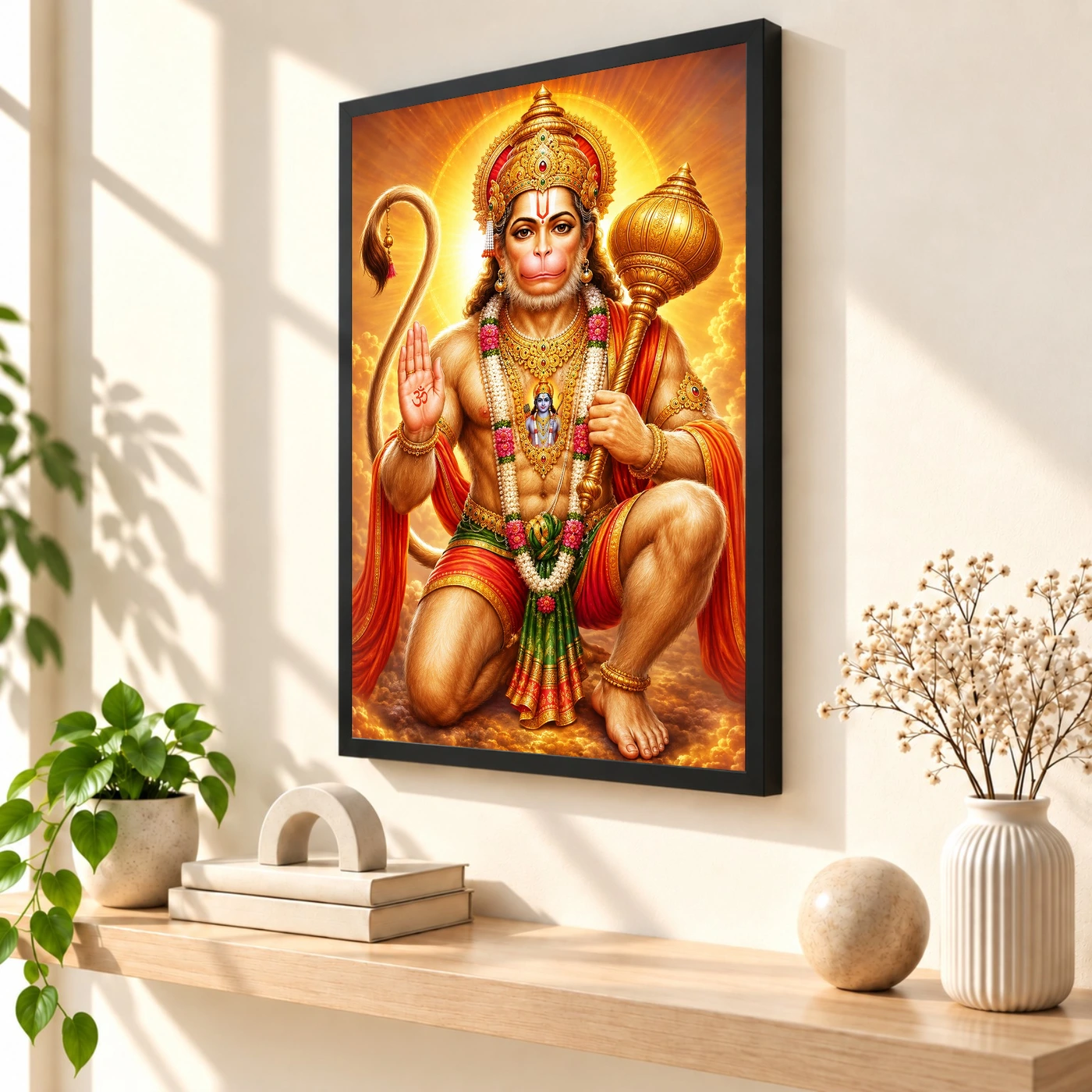 Bajrangbali Peaceful Home Mandir Composition Photo Frame, view 2