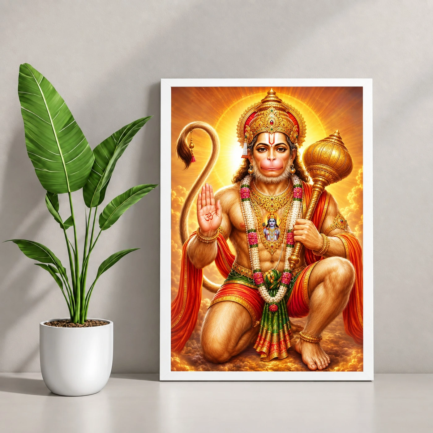 Bajrangbali Peaceful Home Mandir Composition Photo Frame, view 4