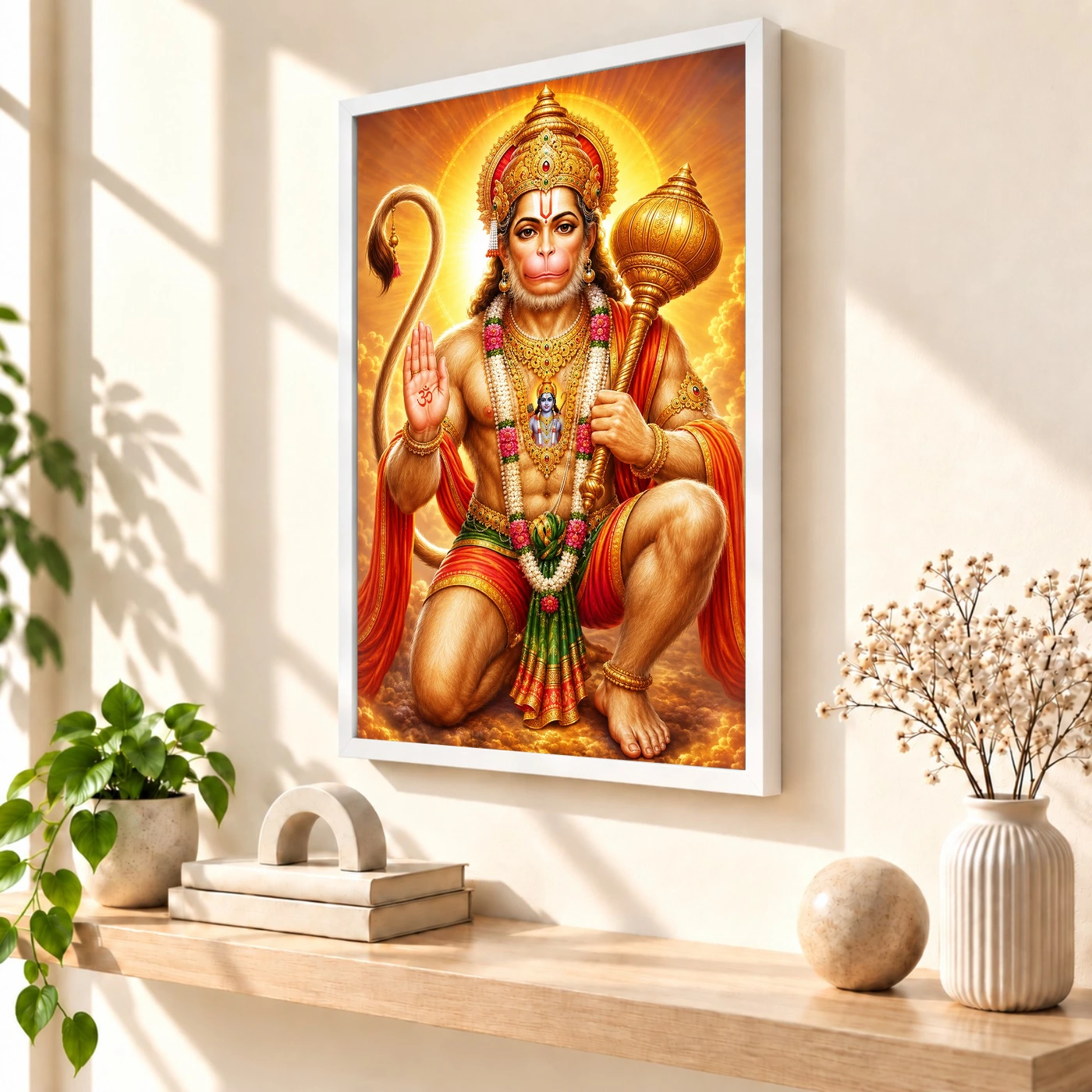 Bajrangbali Peaceful Home Mandir Composition Photo Frame, view 7