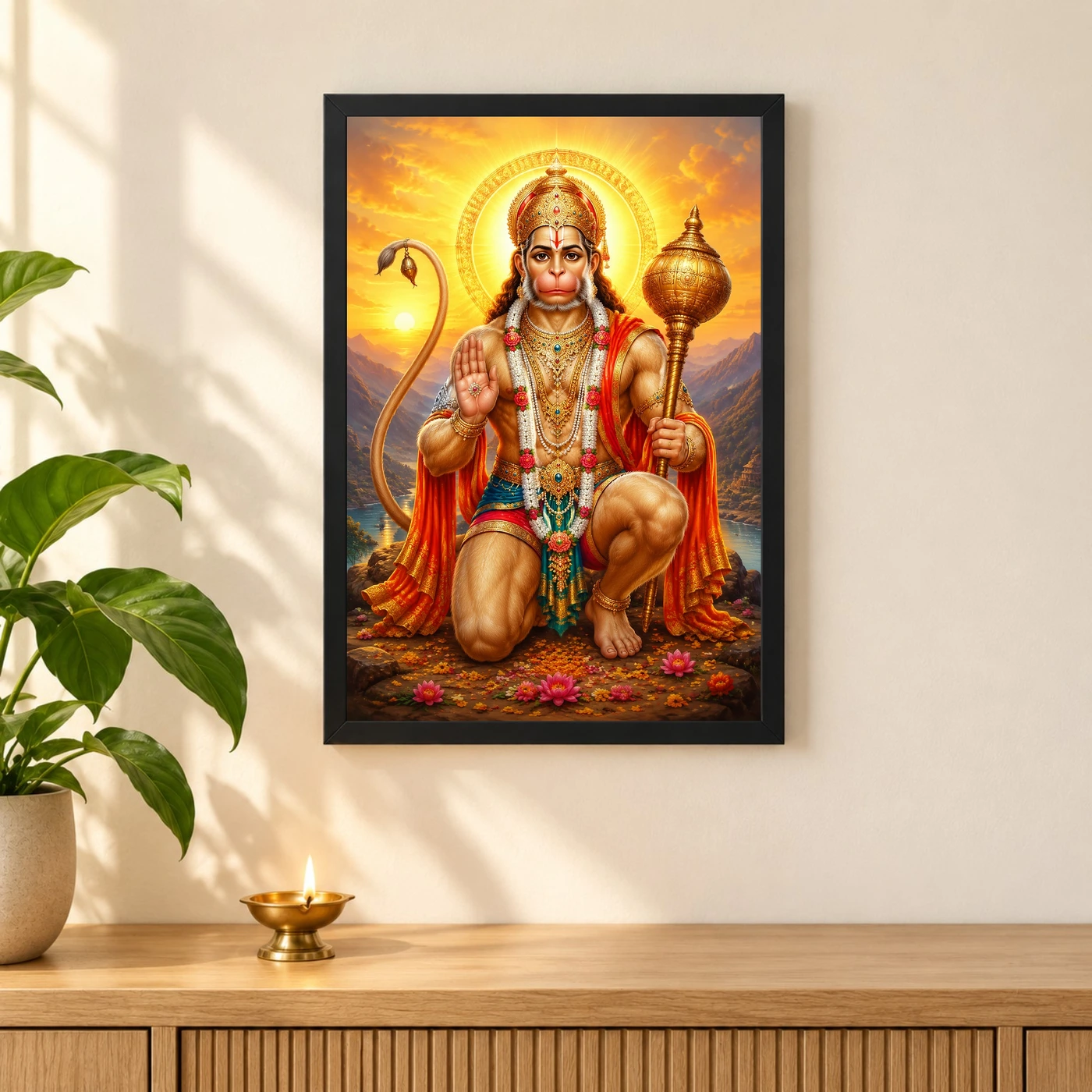 Bajrangbali Serene Sunrise Blessing Photo Frame, view 3