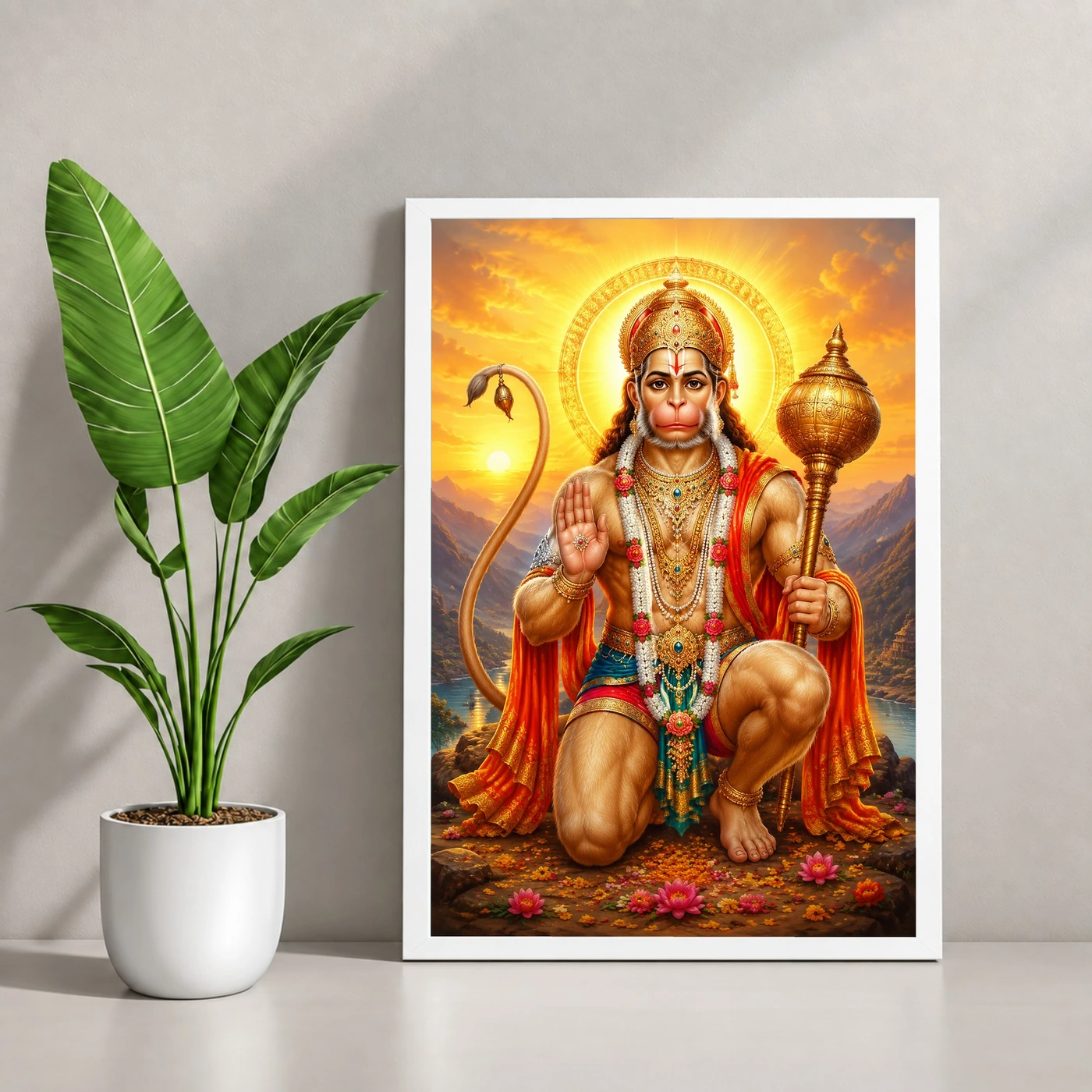 Bajrangbali Serene Sunrise Blessing Photo Frame, view 4
