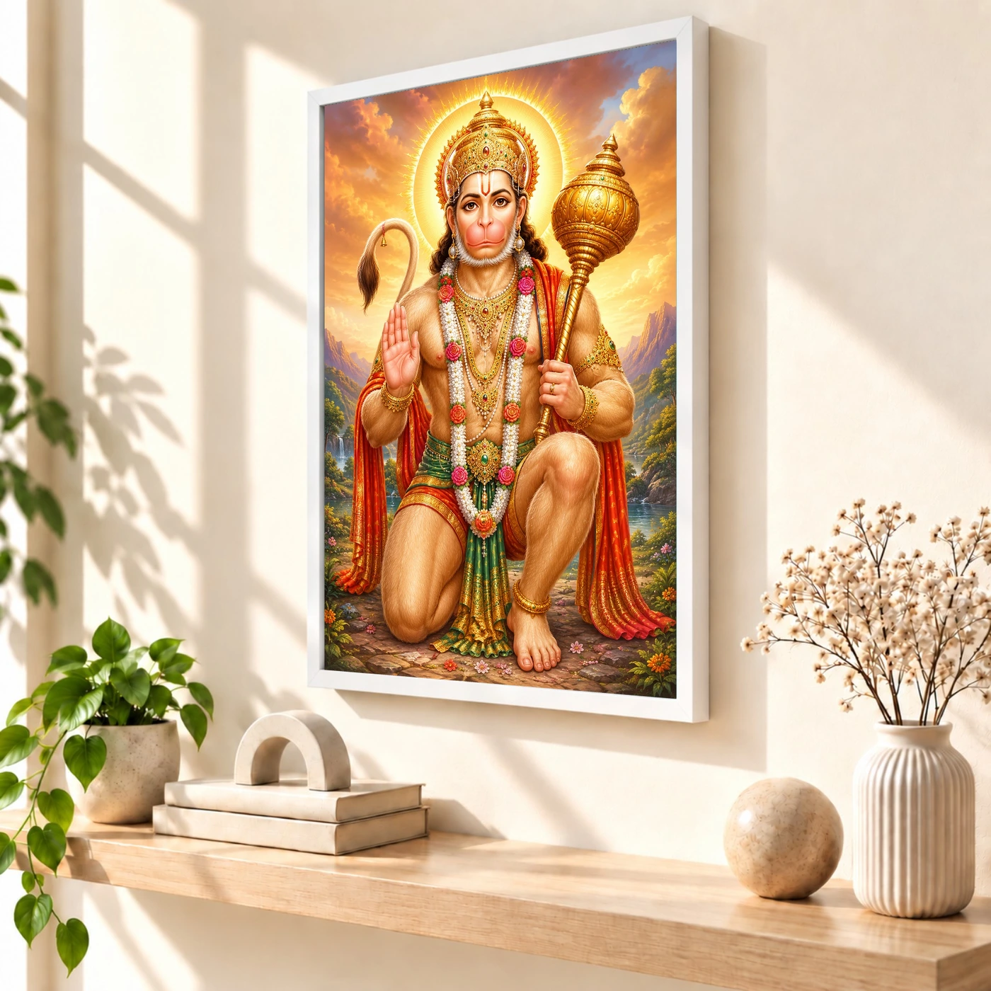 Bajrangbali Traditional Indian Miniature-Inspired Devotional Art Photo Frame, view 7