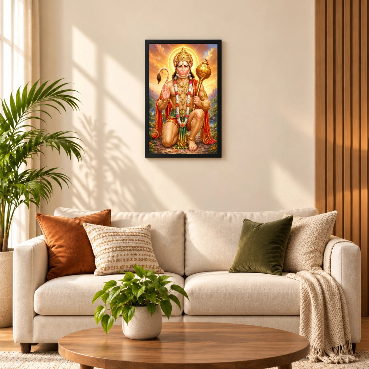 Bajrangbali Traditional Indian Miniature-Inspired Devotional Art Photo Frame, view 8