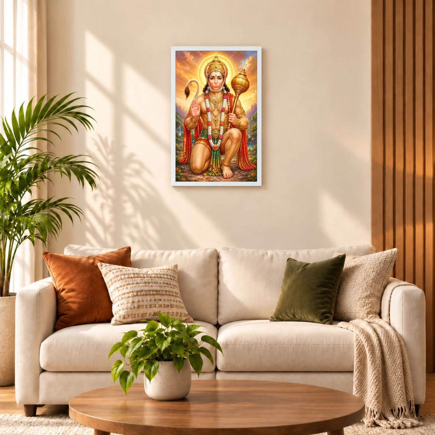 Bajrangbali Traditional Indian Miniature-Inspired Devotional Art Photo Frame, view 9