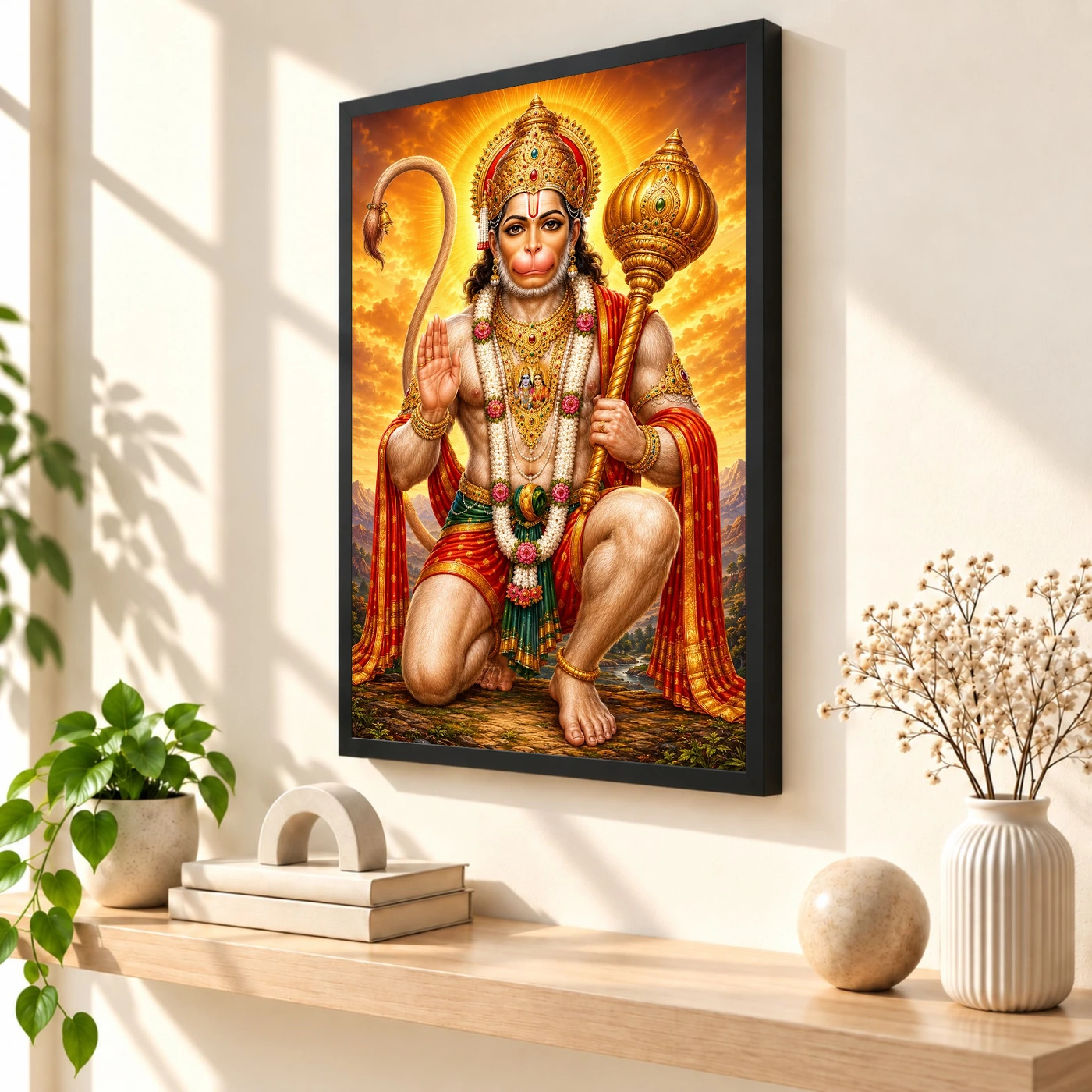 Bajrangbali Vivid Premium Spiritual Poster Art Photo Frame, view 2