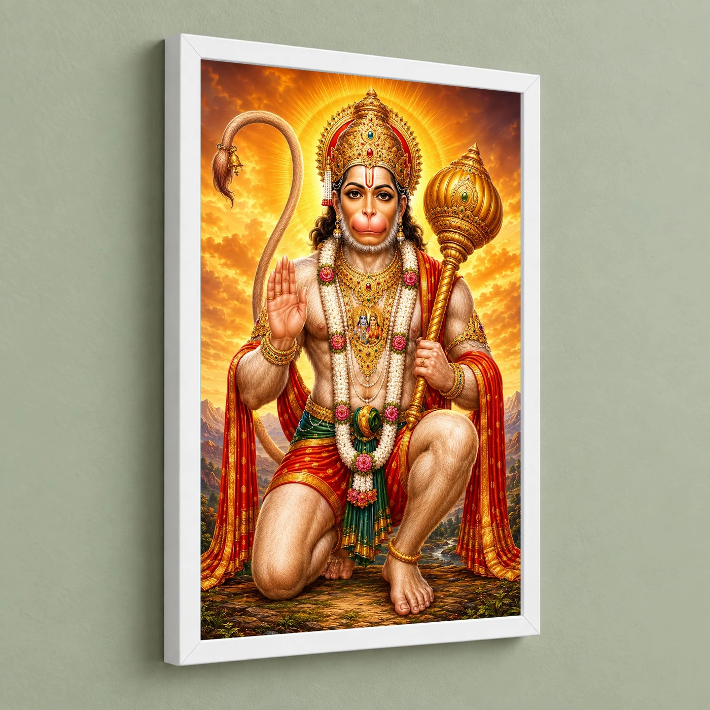 Bajrangbali Vivid Premium Spiritual Poster Art Photo Frame, view 5