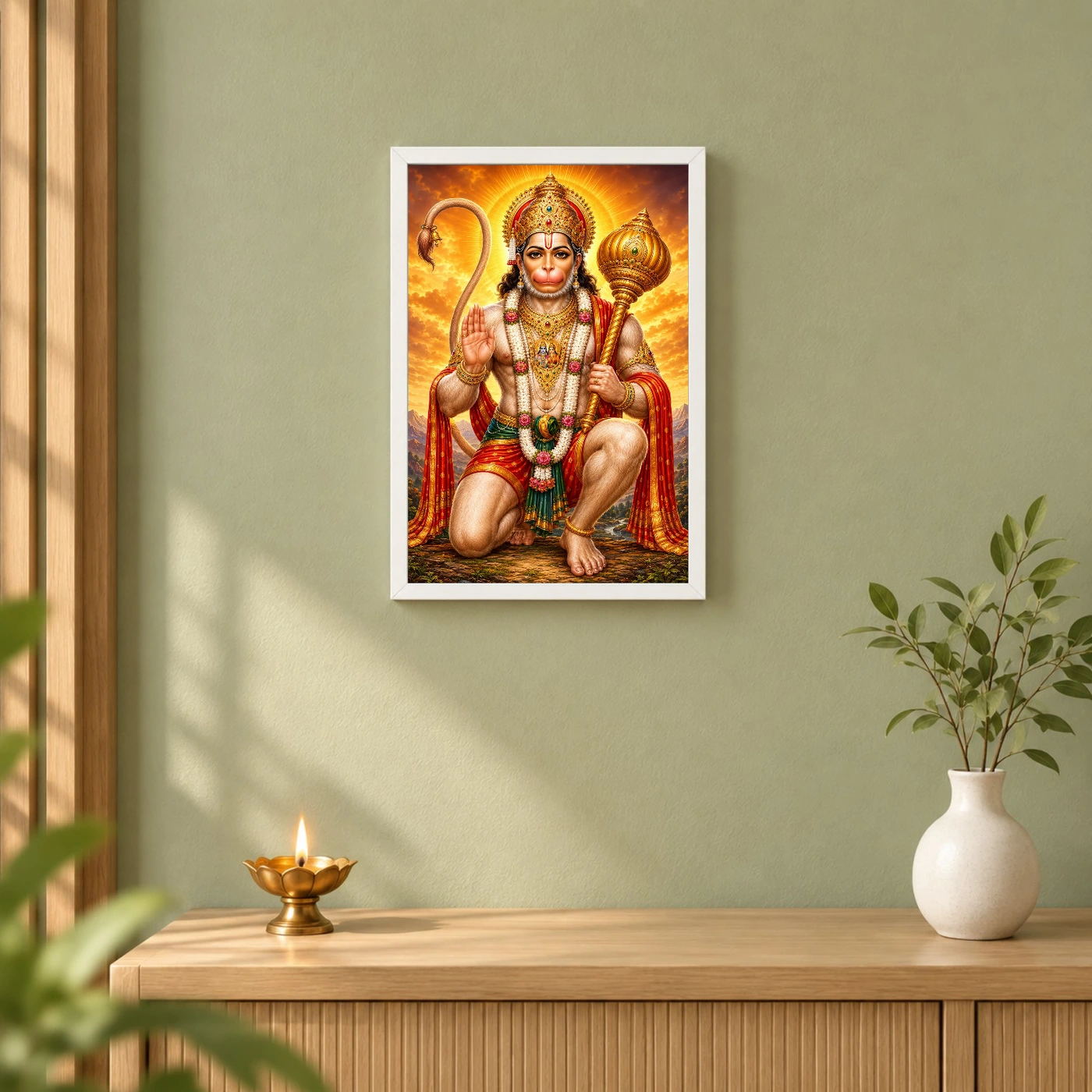 Bajrangbali Vivid Premium Spiritual Poster Art Photo Frame, view 6
