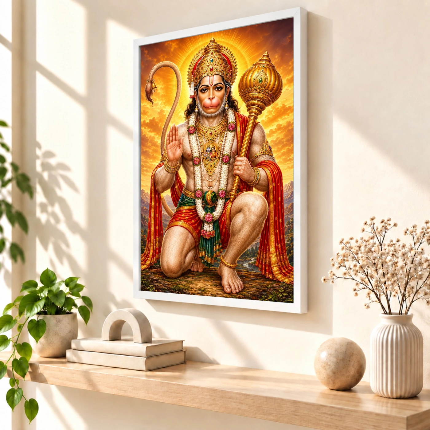 Bajrangbali Vivid Premium Spiritual Poster Art Photo Frame, view 7