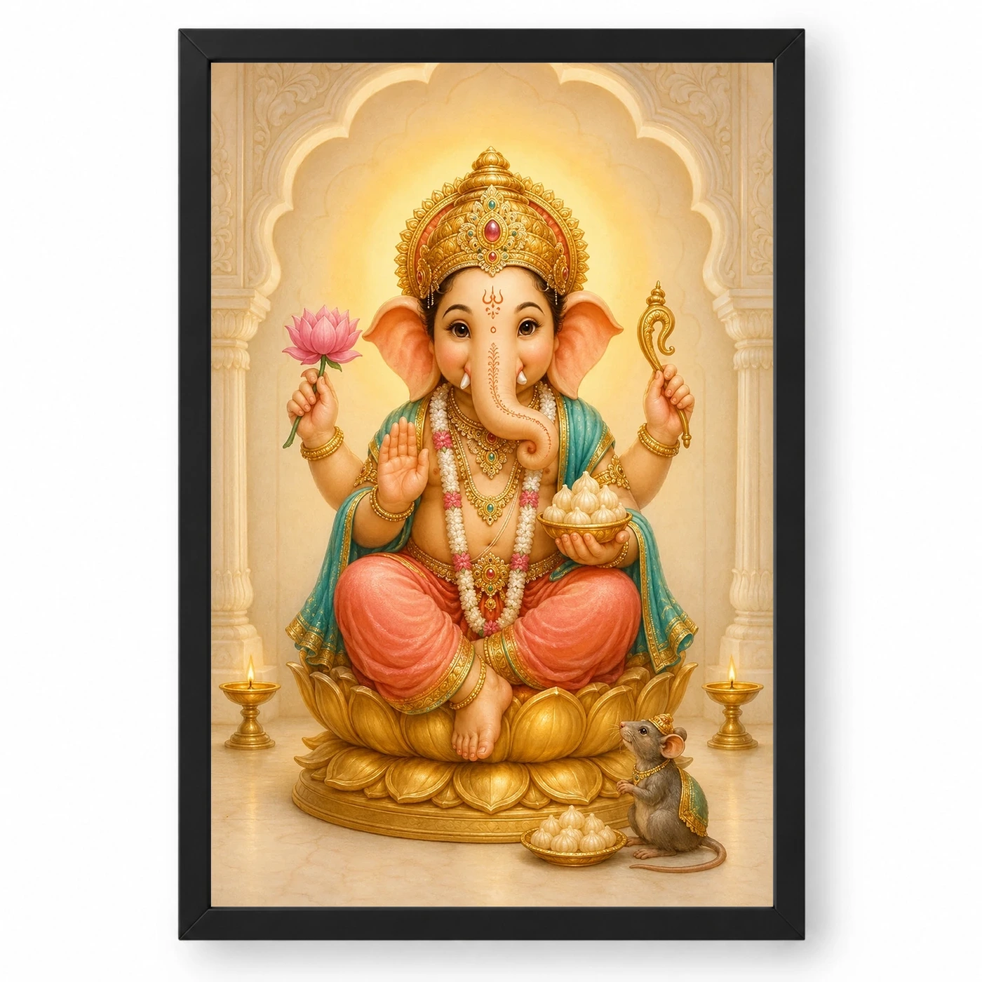Bal Ganesha — Modak Blessings Frame