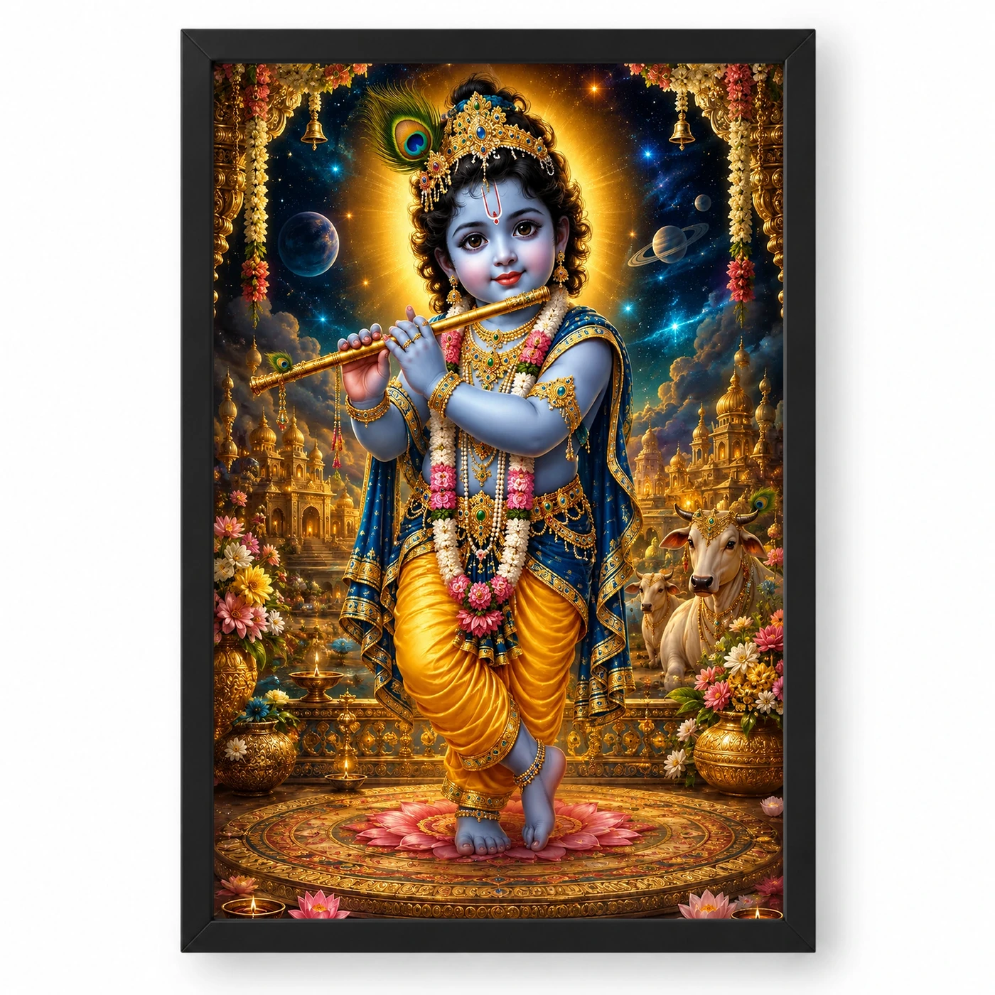 Bal Krishna Cosmic Celestial Aura Photo Frame