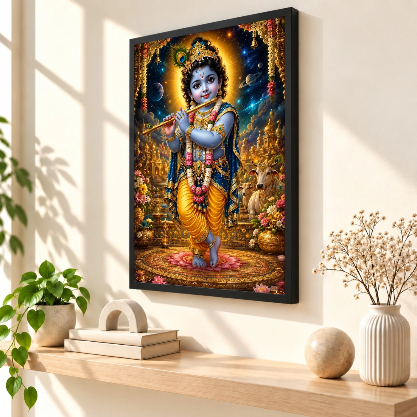 Bal Krishna Cosmic Celestial Aura Photo Frame, view 2