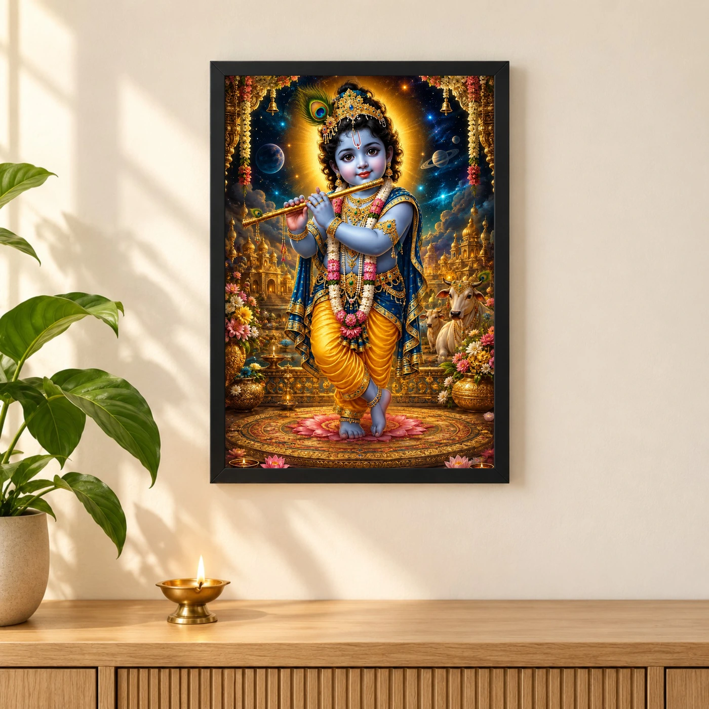 Bal Krishna Cosmic Celestial Aura Photo Frame, view 3