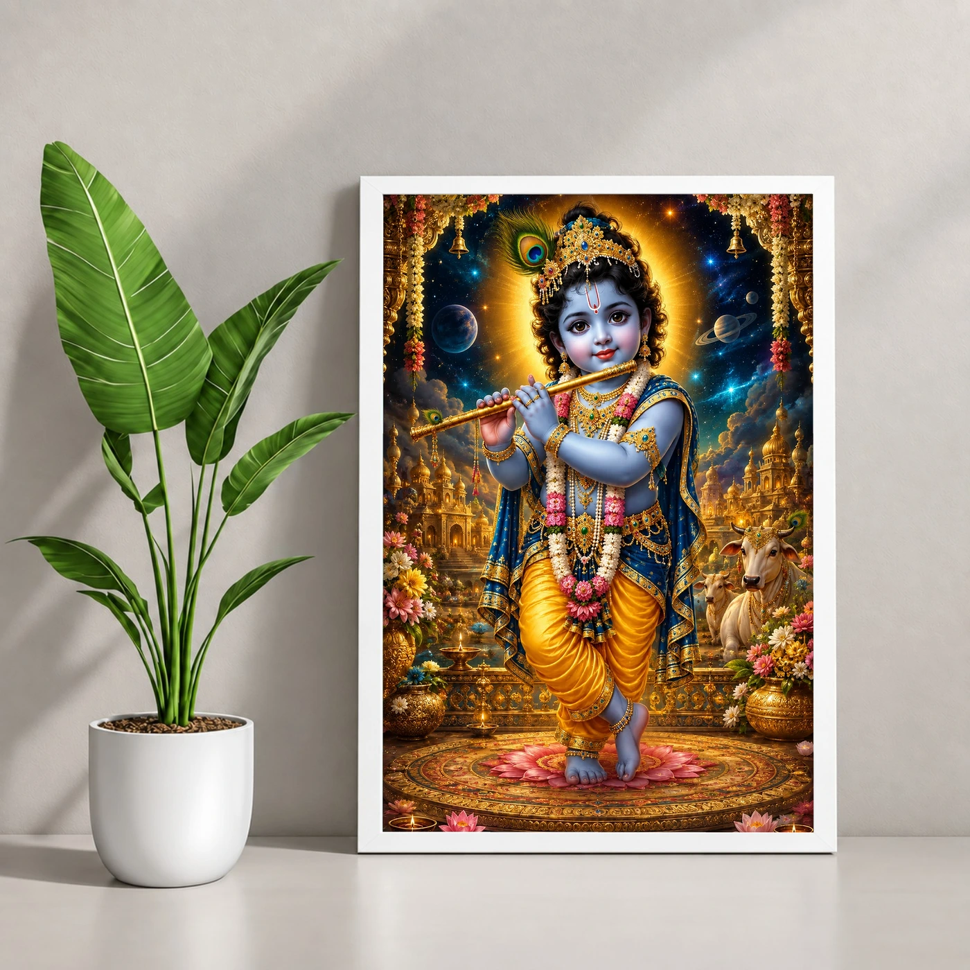 Bal Krishna Cosmic Celestial Aura Photo Frame, view 4