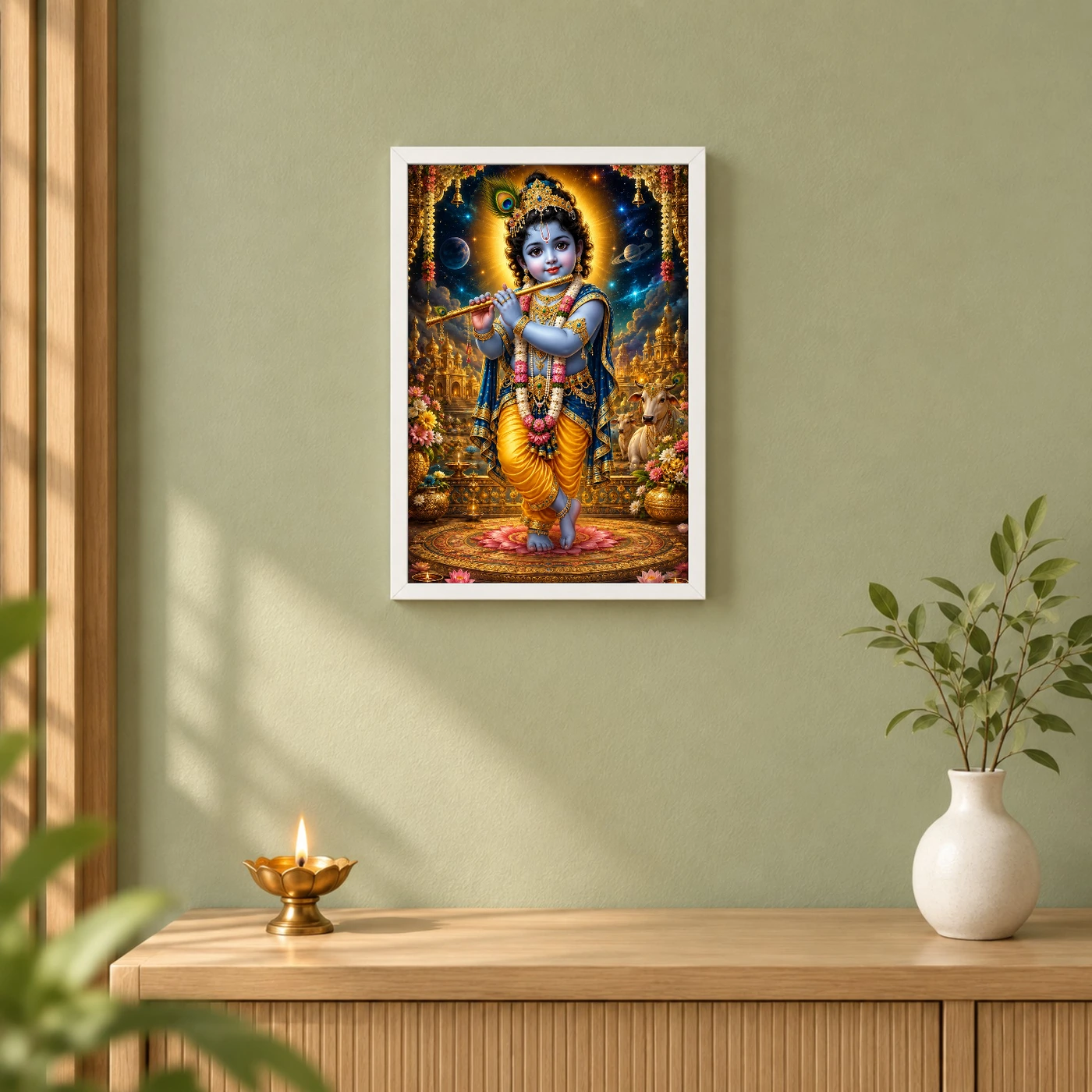 Bal Krishna Cosmic Celestial Aura Photo Frame, view 6