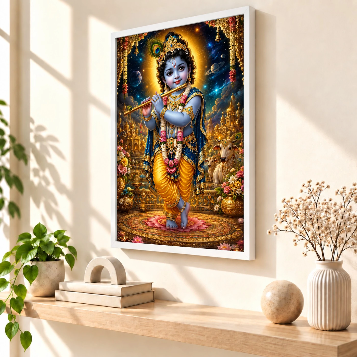 Bal Krishna Cosmic Celestial Aura Photo Frame, view 7