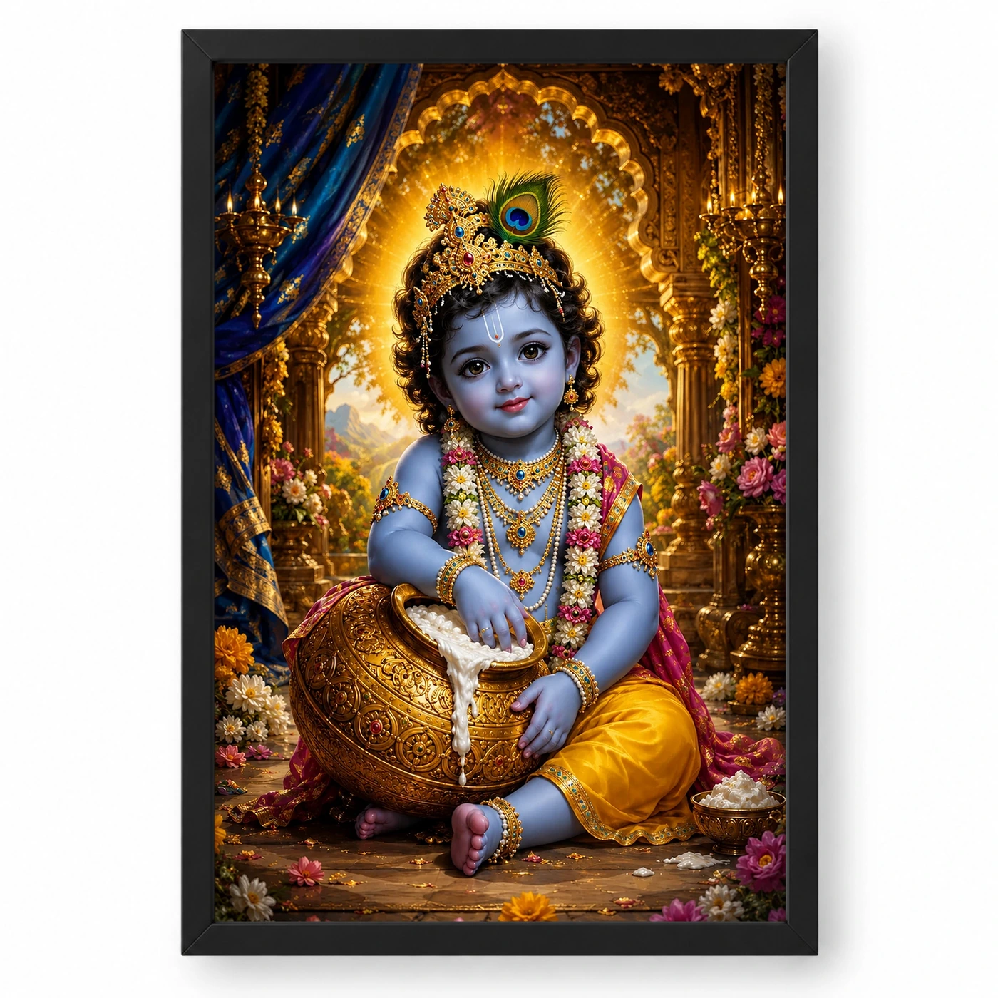 Bal Krishna Royal Jewel-Toned Portrait Photo Frame
