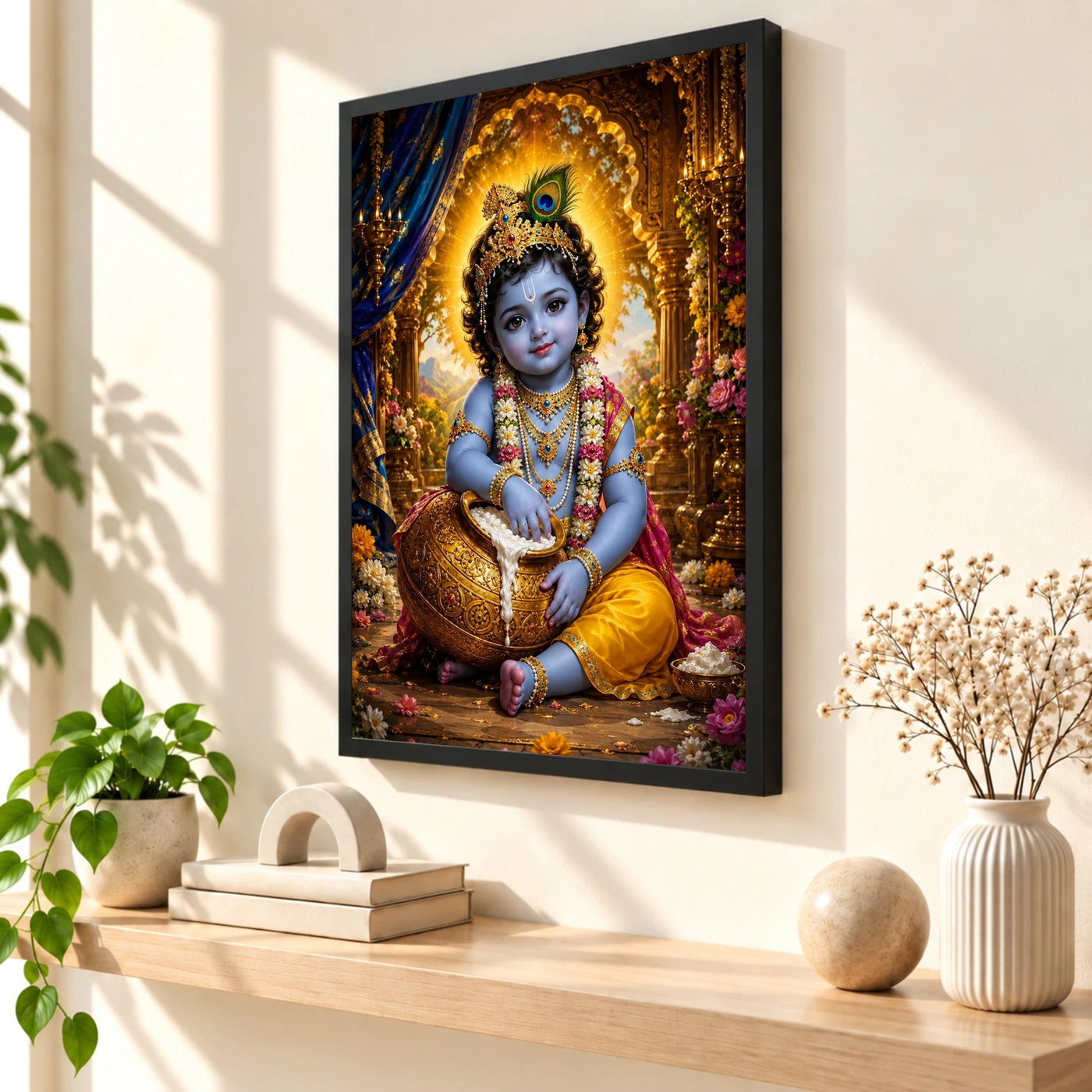 Bal Krishna Royal Jewel-Toned Portrait Photo Frame, view 2