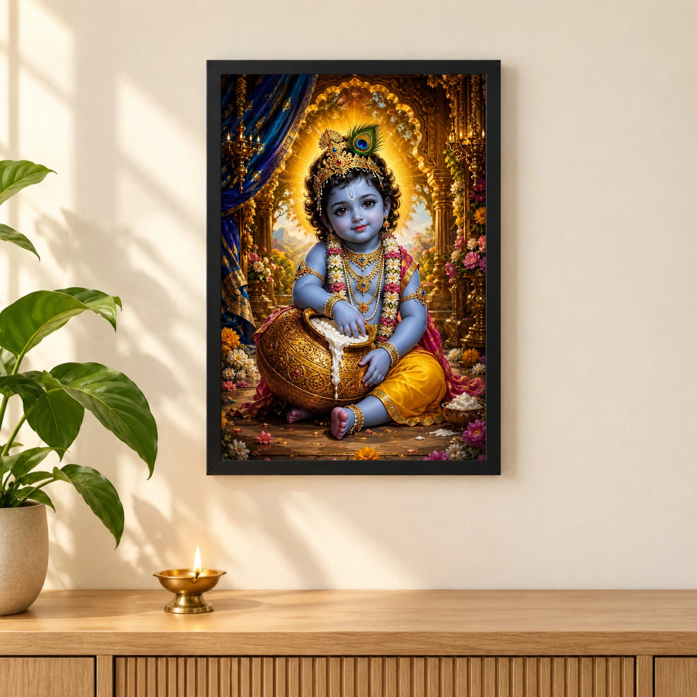 Bal Krishna Royal Jewel-Toned Portrait Photo Frame, view 3