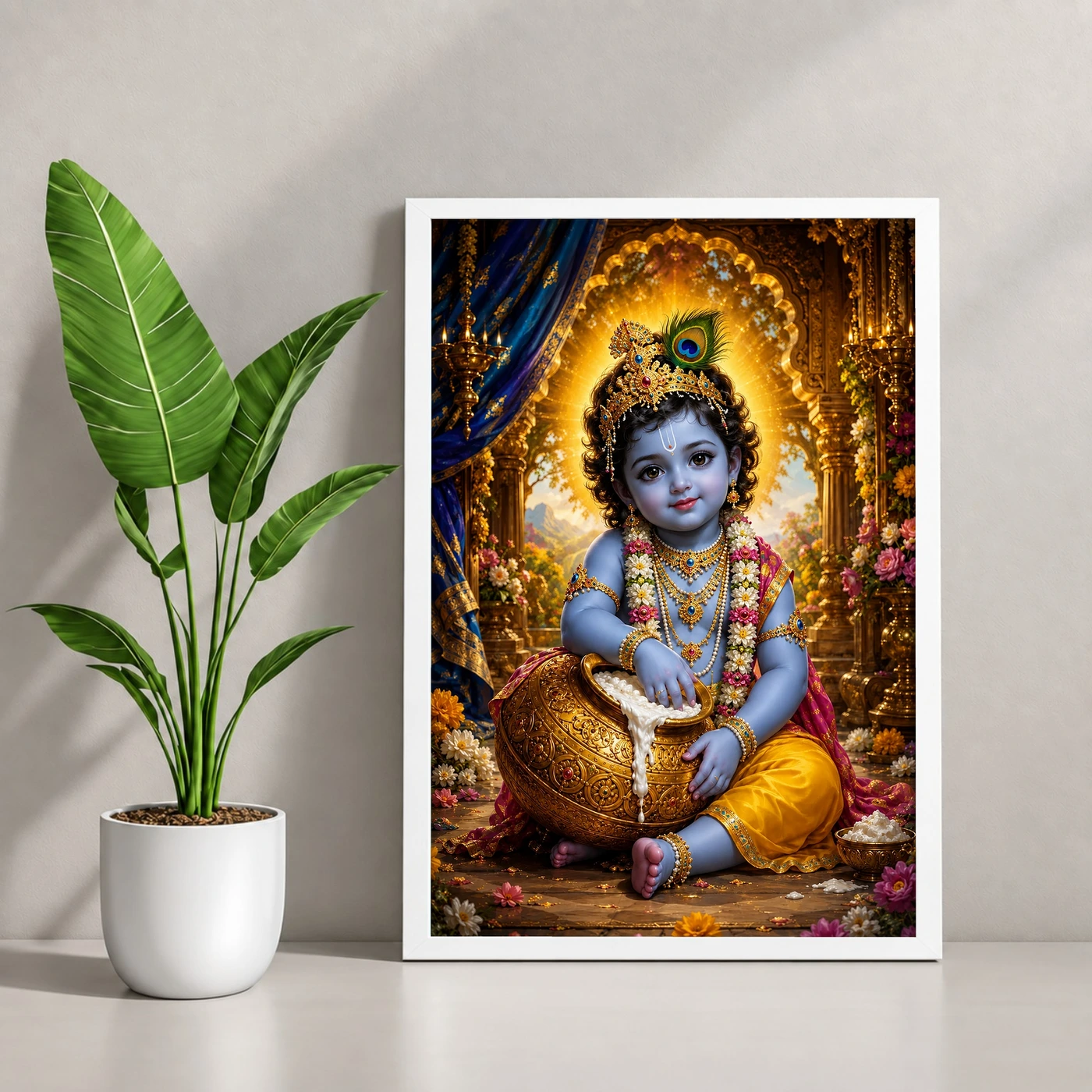 Bal Krishna Royal Jewel-Toned Portrait Photo Frame, view 4