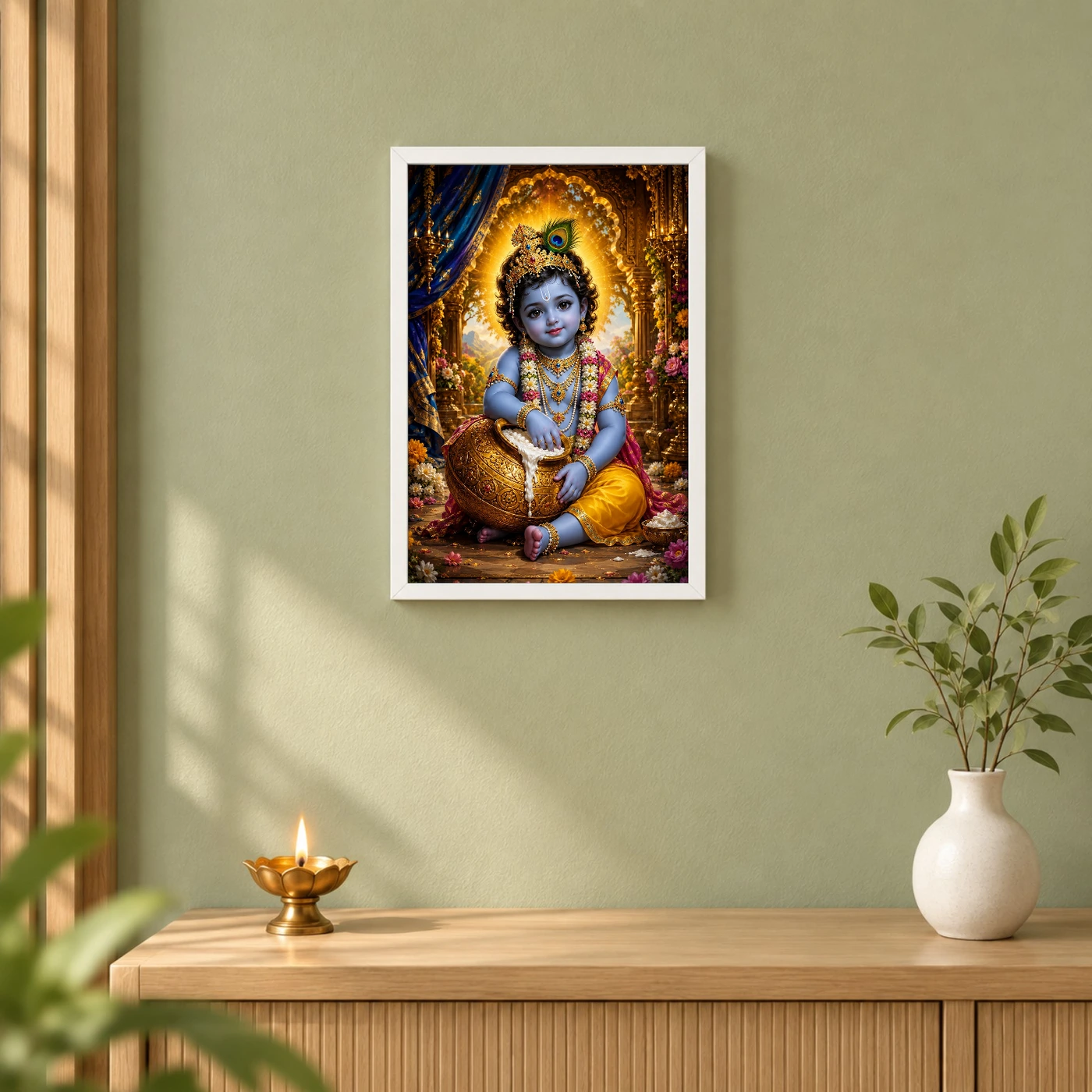 Bal Krishna Royal Jewel-Toned Portrait Photo Frame, view 6