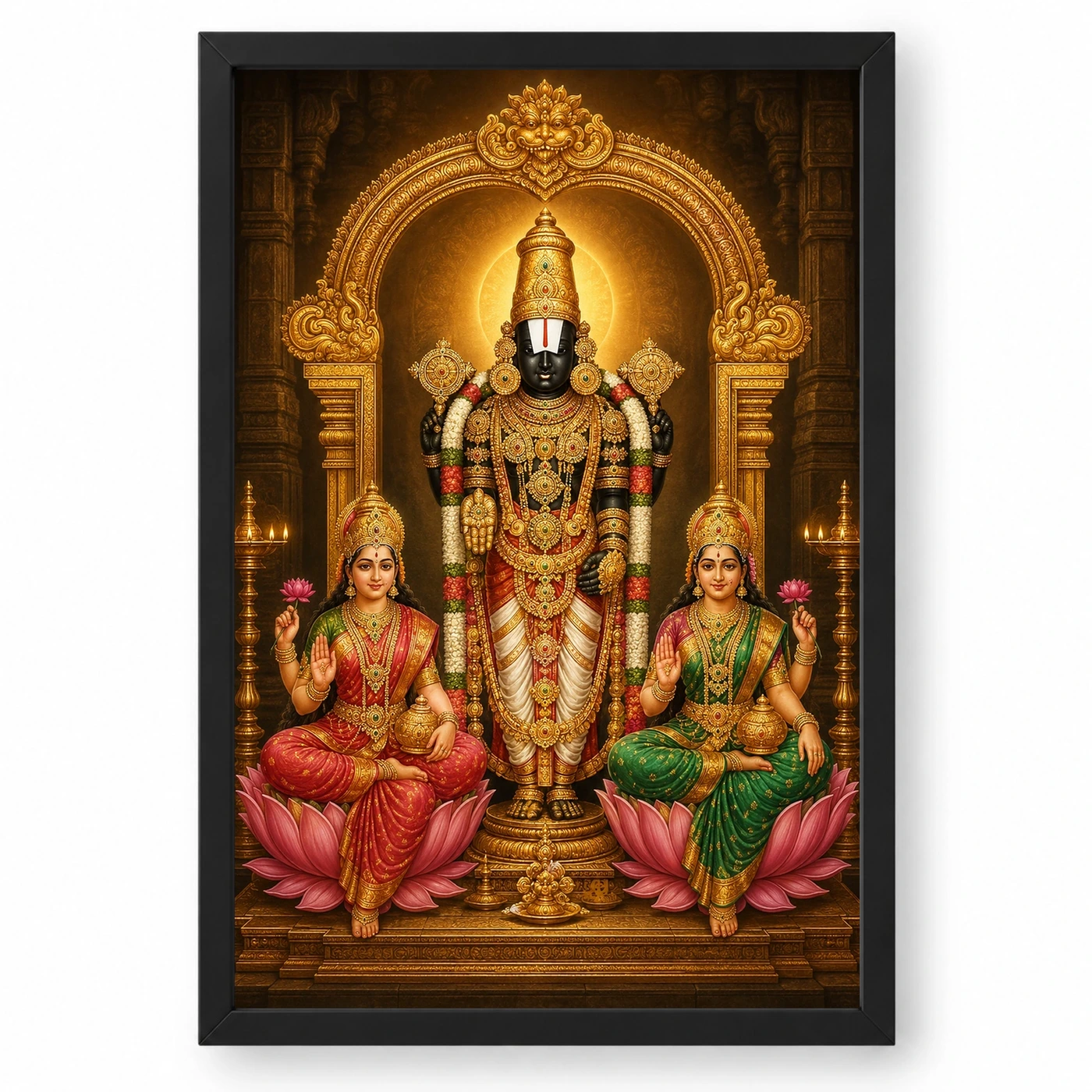 Balaji with Lakshmi Padmavati — Divine Couple Frame