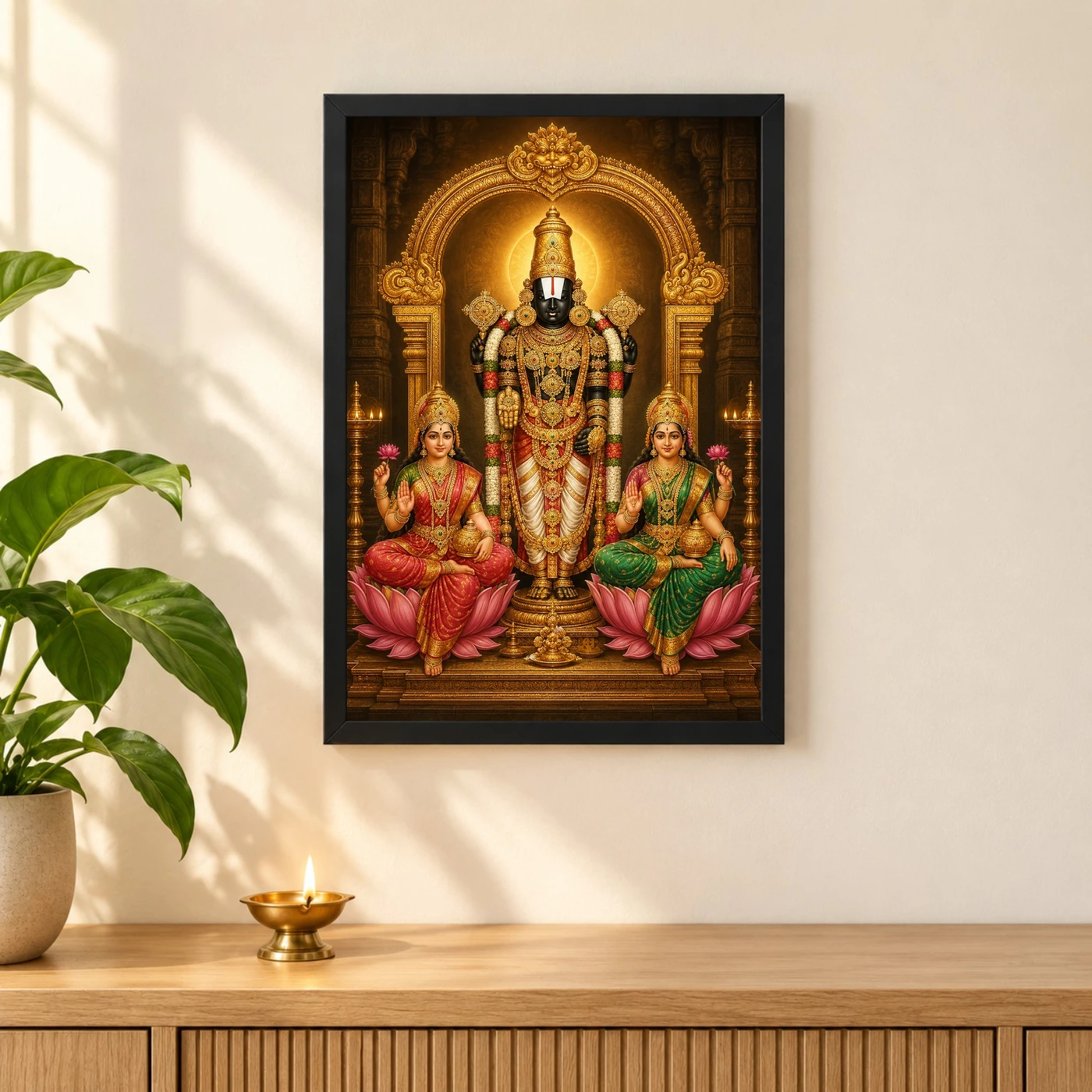 Balaji with Lakshmi Padmavati — Divine Couple Frame, view 3