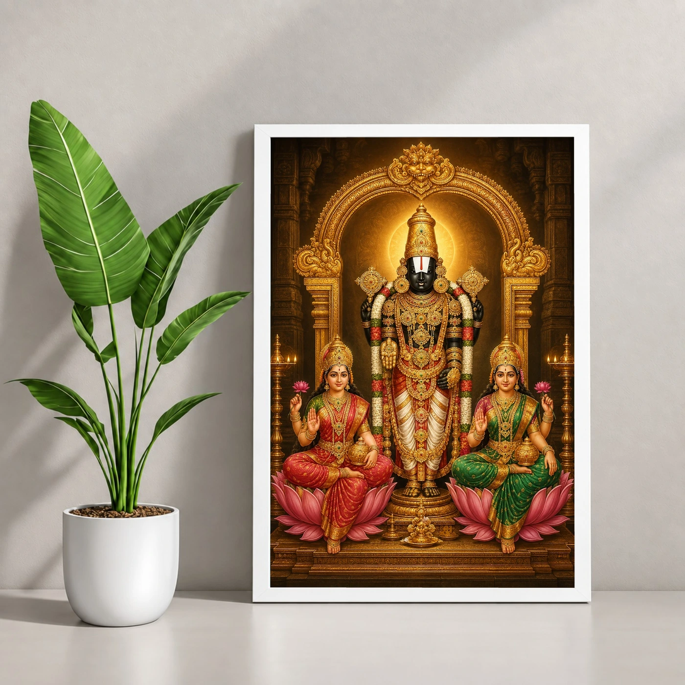 Balaji with Lakshmi Padmavati — Divine Couple Frame, view 4