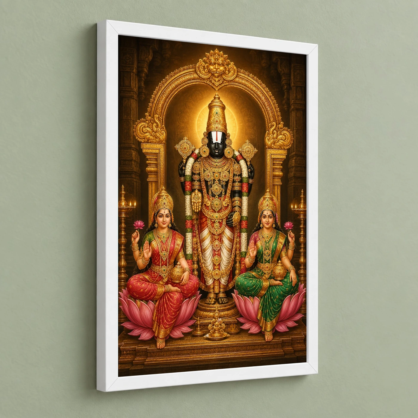 Balaji with Lakshmi Padmavati — Divine Couple Frame, view 5