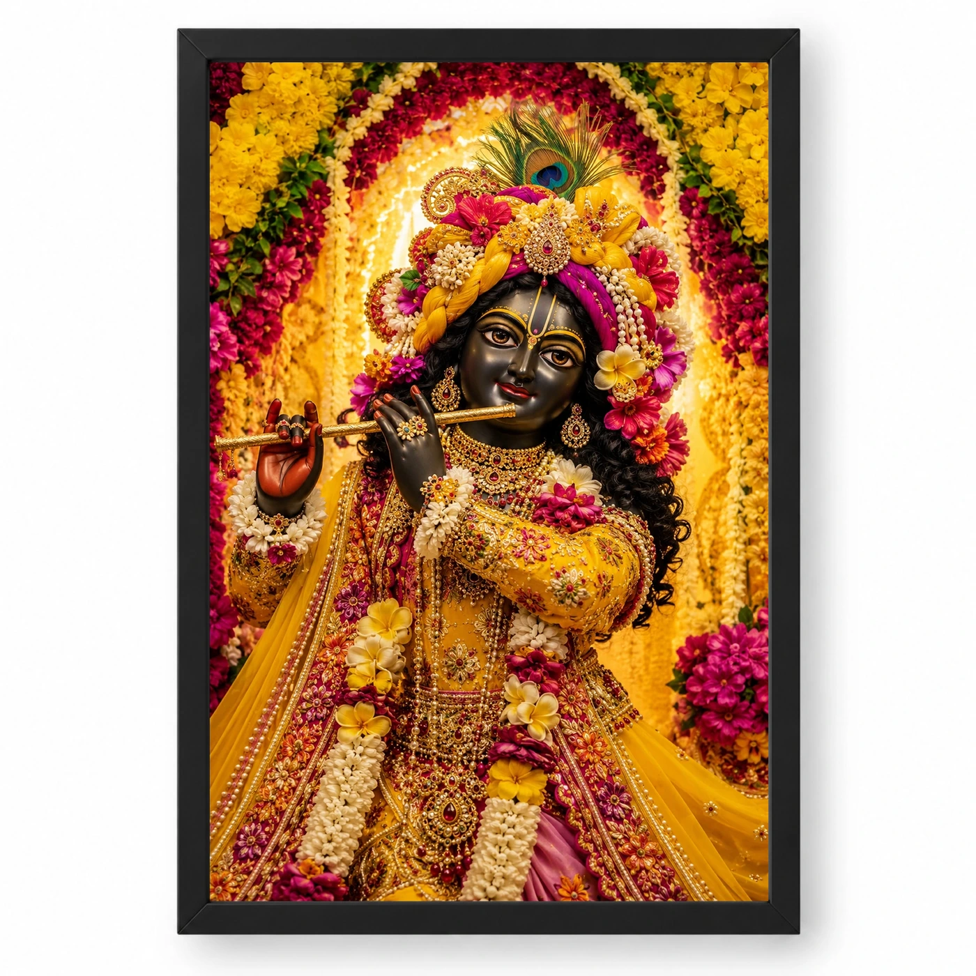 Banke Bihari Grand Festival Flower Decoration Photo Frame