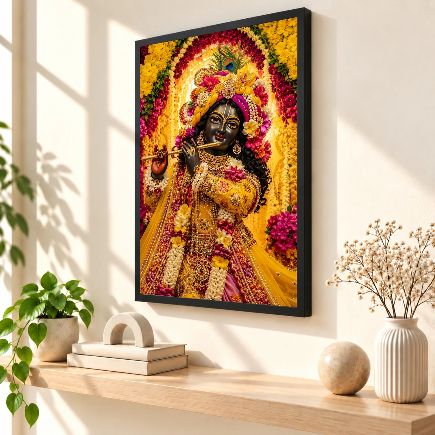 Banke Bihari Grand Festival Flower Decoration Photo Frame, view 2