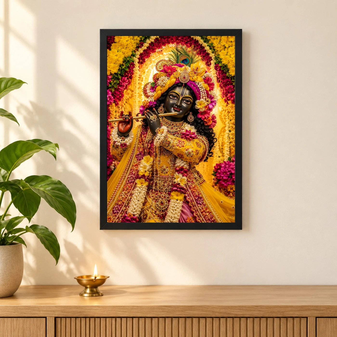 Banke Bihari Grand Festival Flower Decoration Photo Frame, view 3