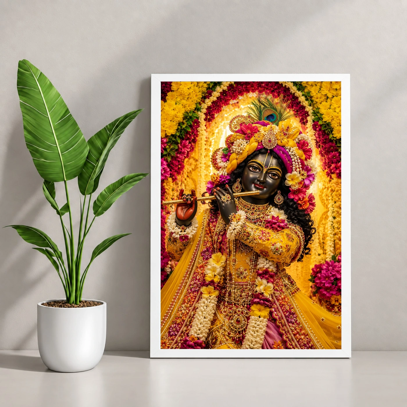 Banke Bihari Grand Festival Flower Decoration Photo Frame, view 4