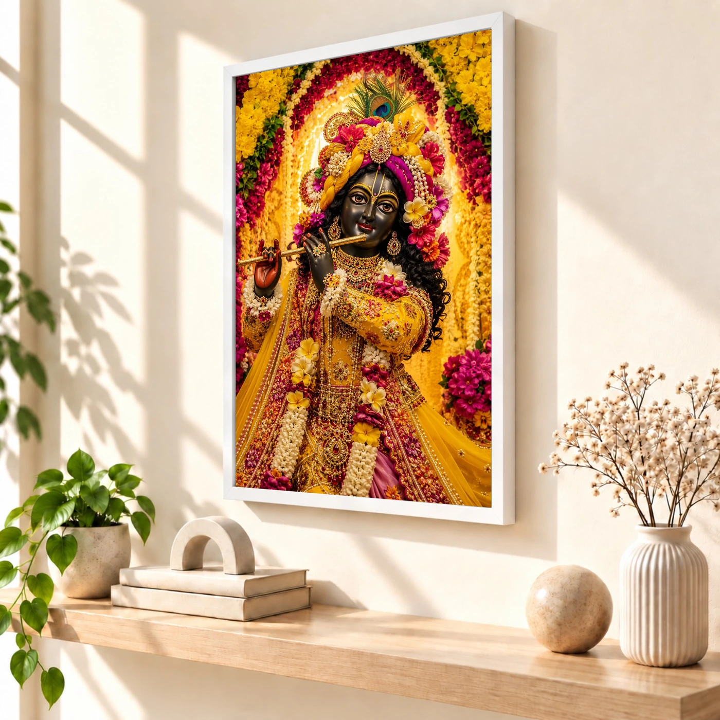 Banke Bihari Grand Festival Flower Decoration Photo Frame, view 7