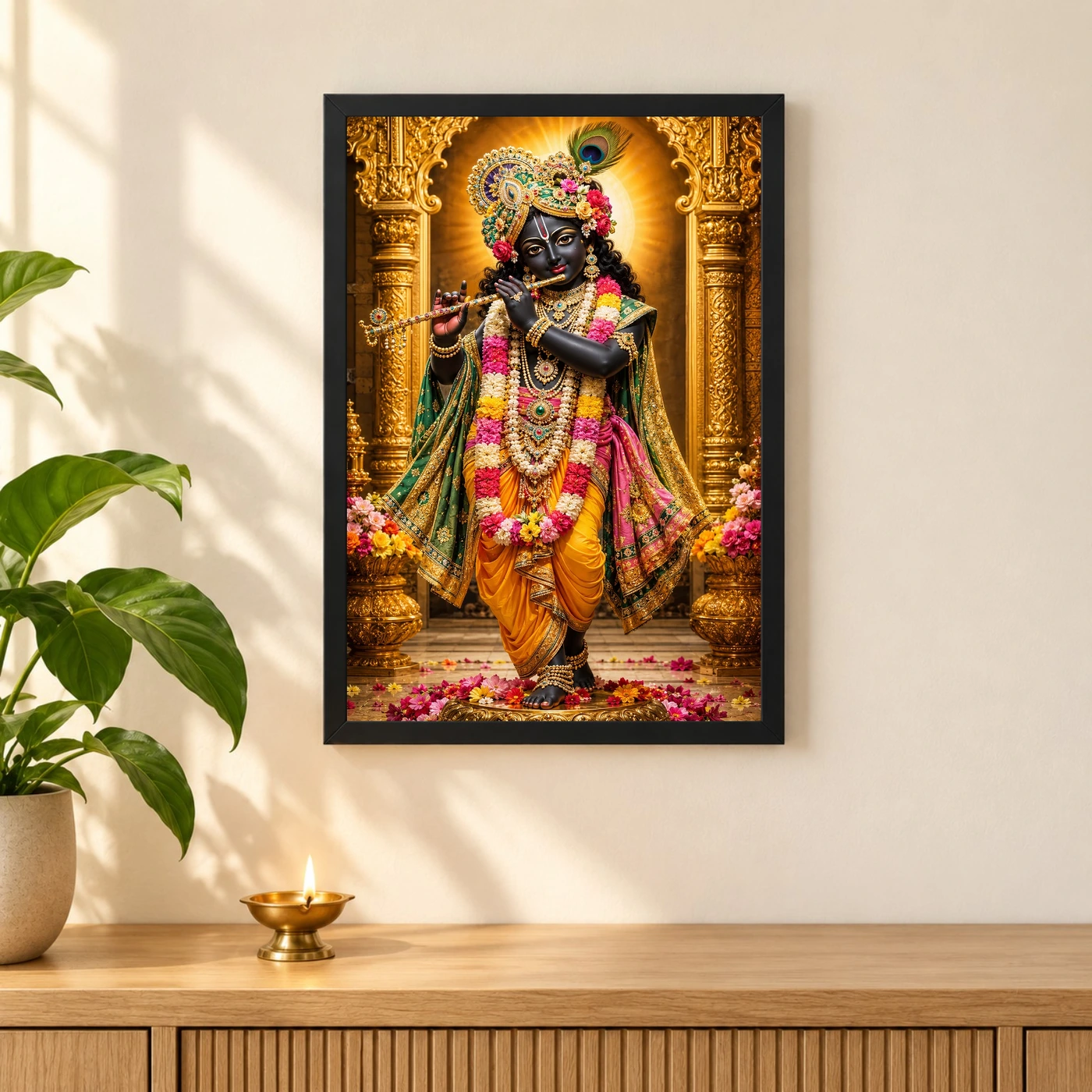 Banke Bihari Heritage Temple Architecture Backdrop Photo Frame, view 3