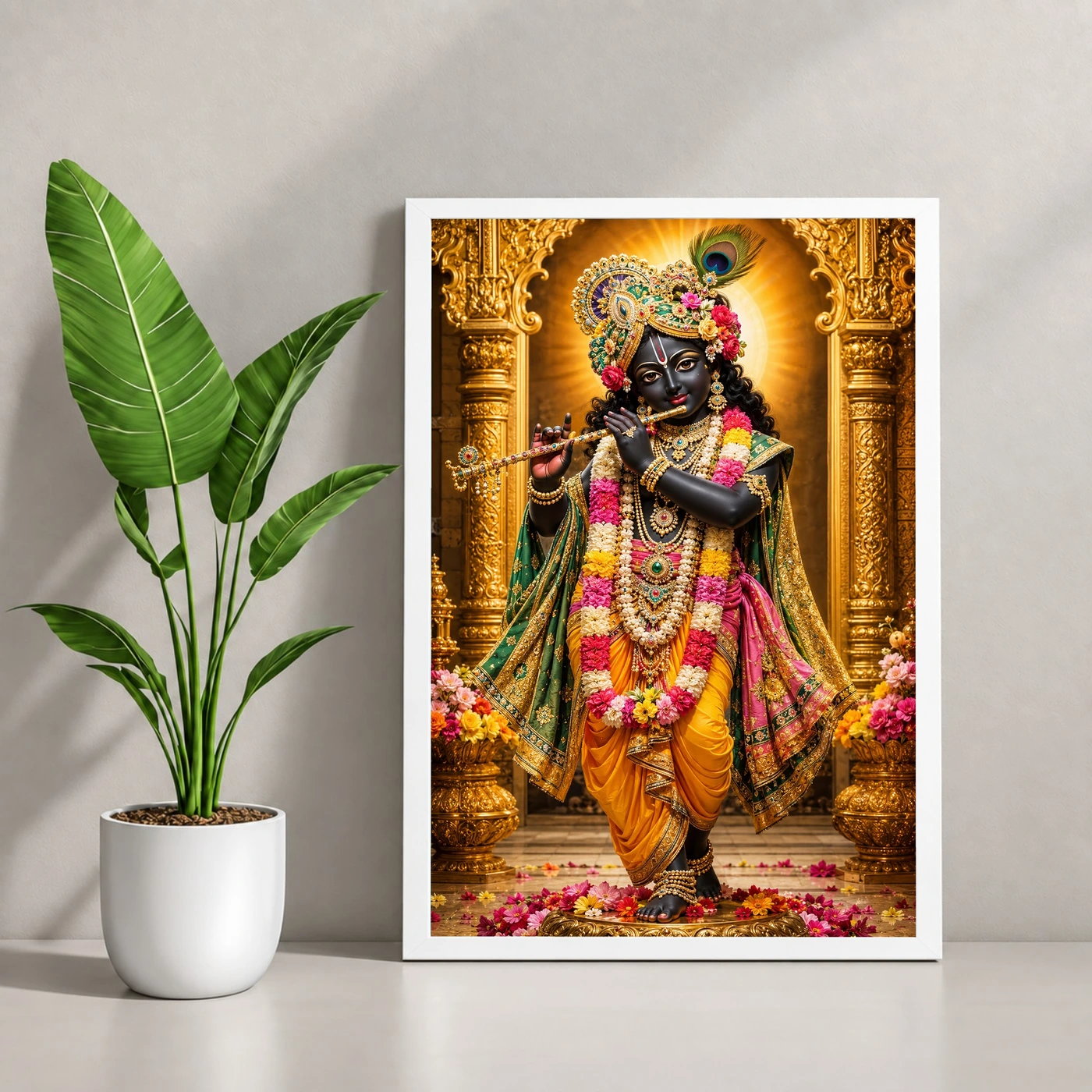 Banke Bihari Heritage Temple Architecture Backdrop Photo Frame, view 4