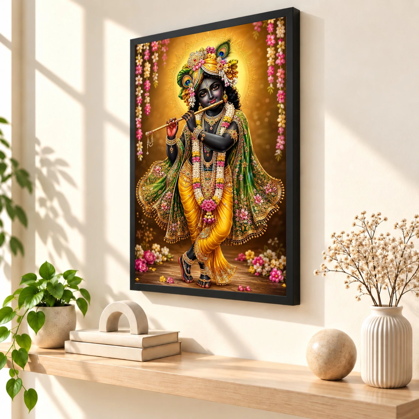 Banke Bihari Peaceful Home Mandir Composition Photo Frame, view 2