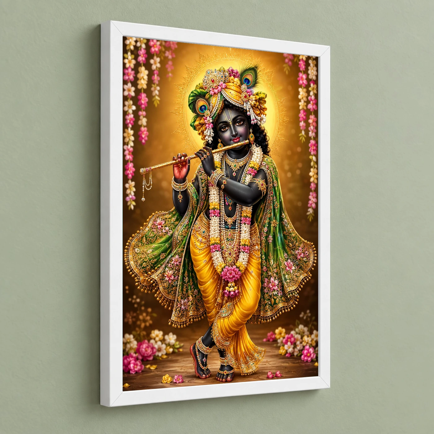 Banke Bihari Peaceful Home Mandir Composition Photo Frame, view 5