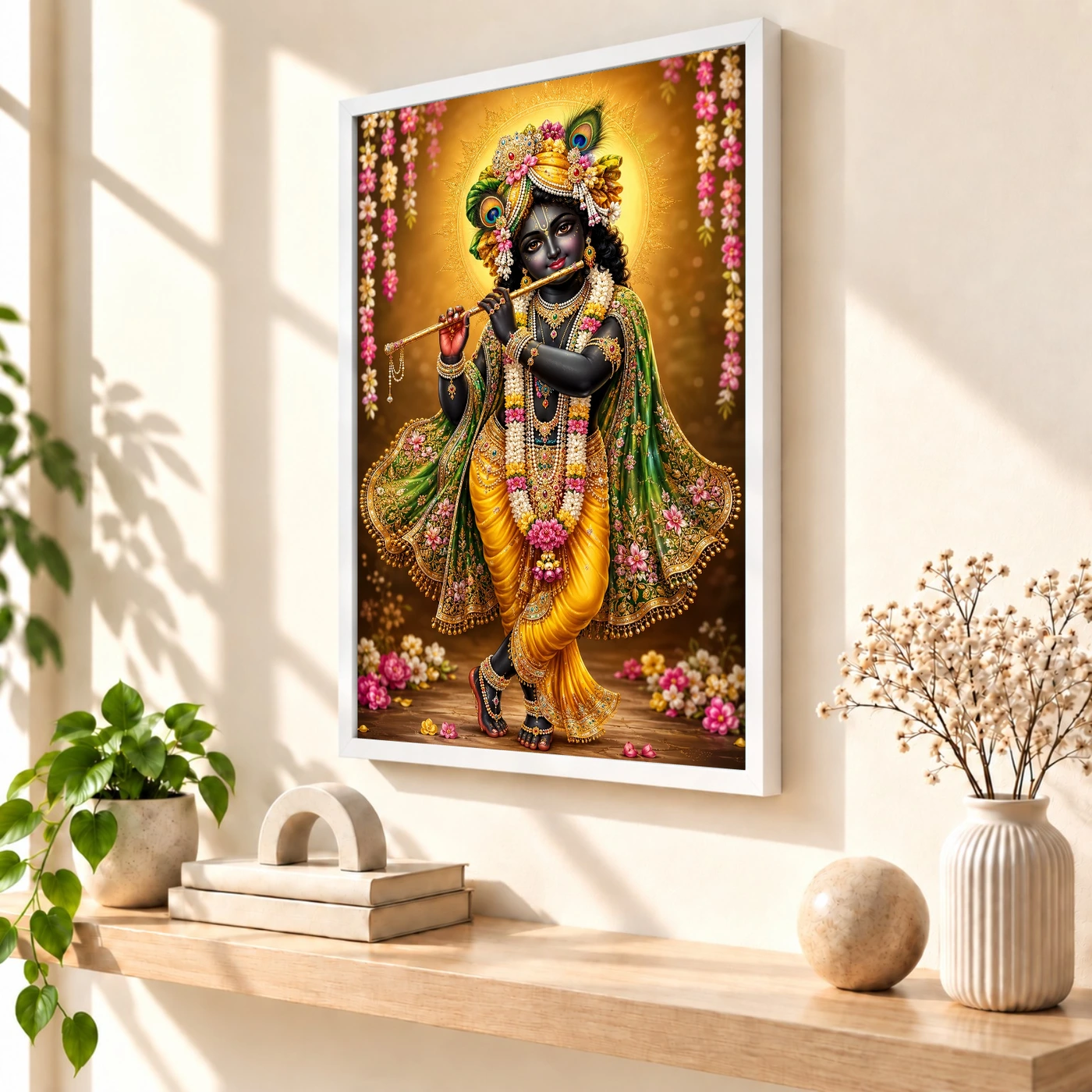 Banke Bihari Peaceful Home Mandir Composition Photo Frame, view 7