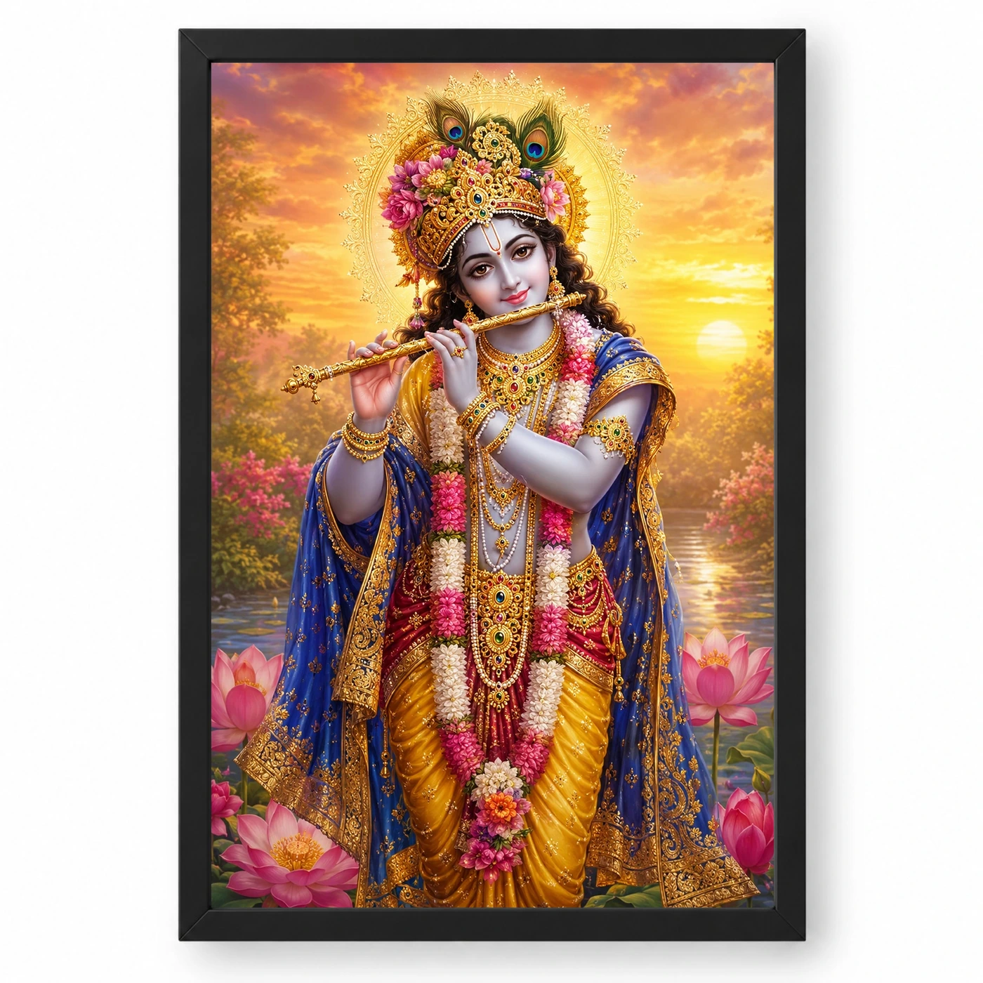 Banke Bihari Serene Sunrise Blessing Photo Frame