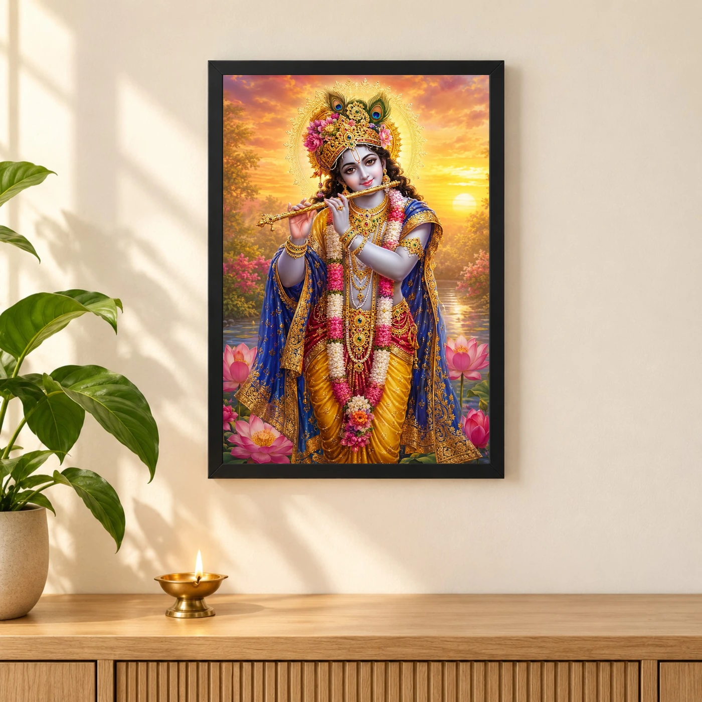 Banke Bihari Serene Sunrise Blessing Photo Frame, view 3