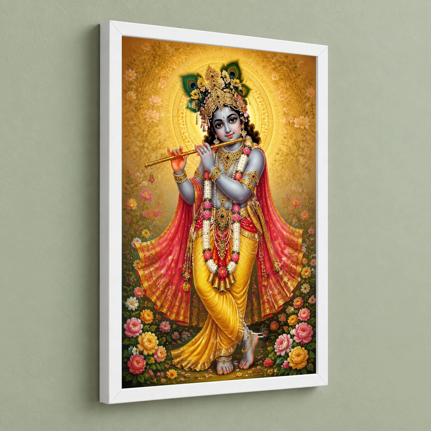Banke Bihari Traditional Indian Miniature-Inspired Devotional Art Photo Frame, view 5