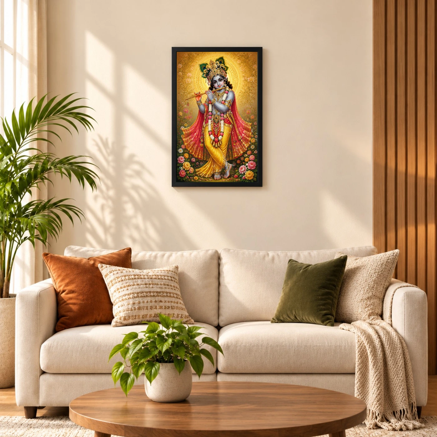 Banke Bihari Traditional Indian Miniature-Inspired Devotional Art Photo Frame, view 8
