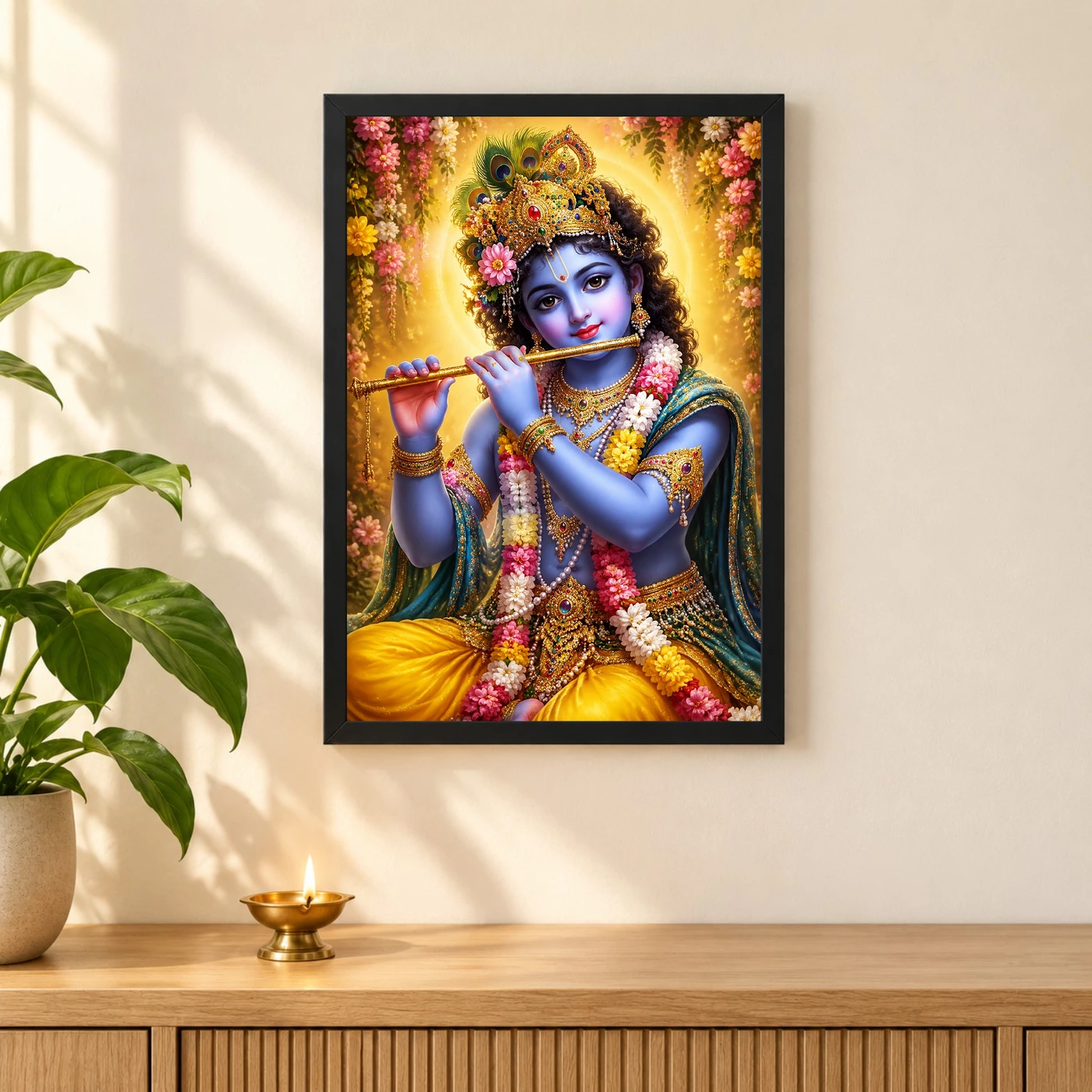 Banke Bihari Vivid Premium Spiritual Poster Art Photo Frame, view 3